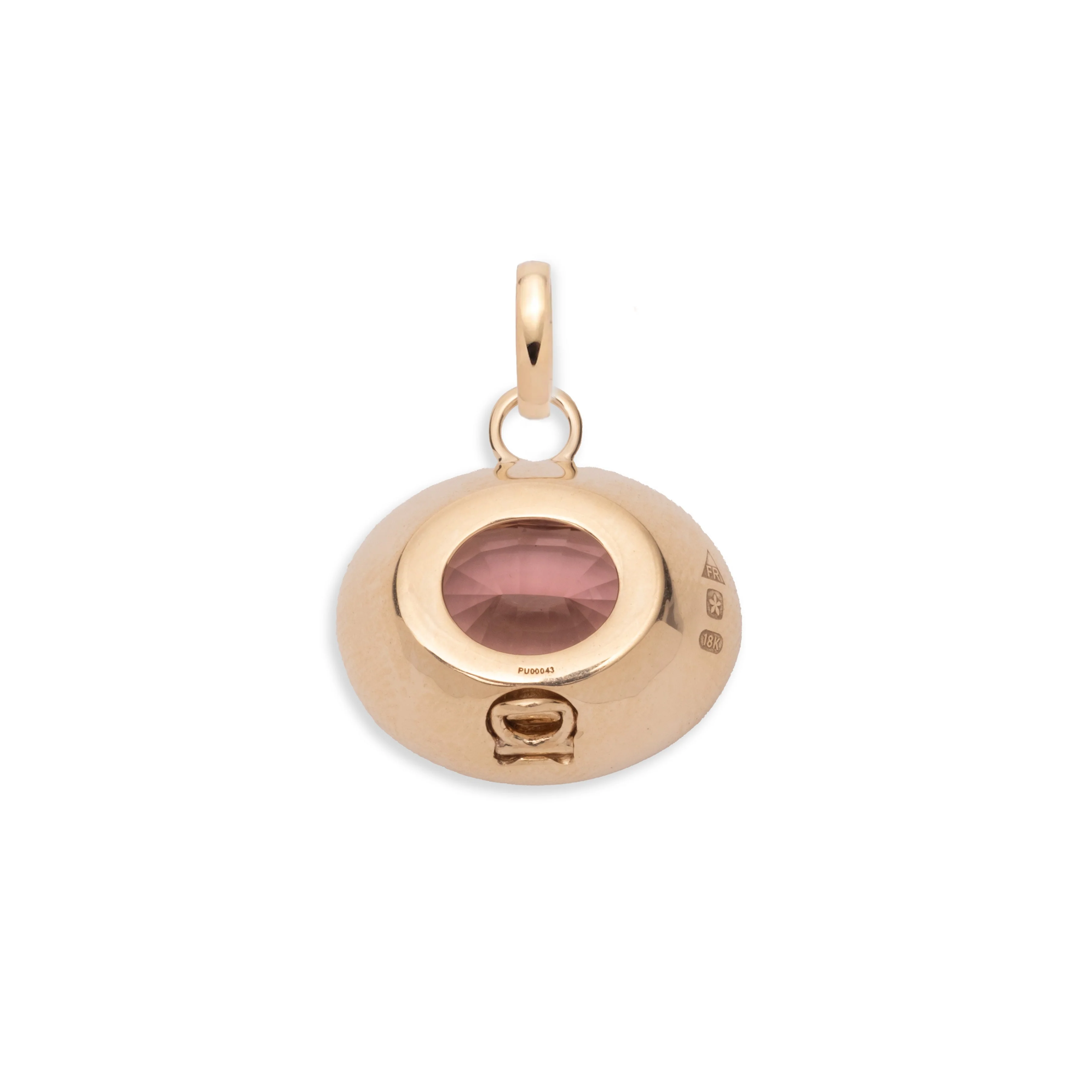 One of a Kind | Oval Cut Bi-Color Tourmaline Gemstone Cache Link Pendant 11.23ct | Bi-Color Tourmaline, Yellow Gold - Image 7