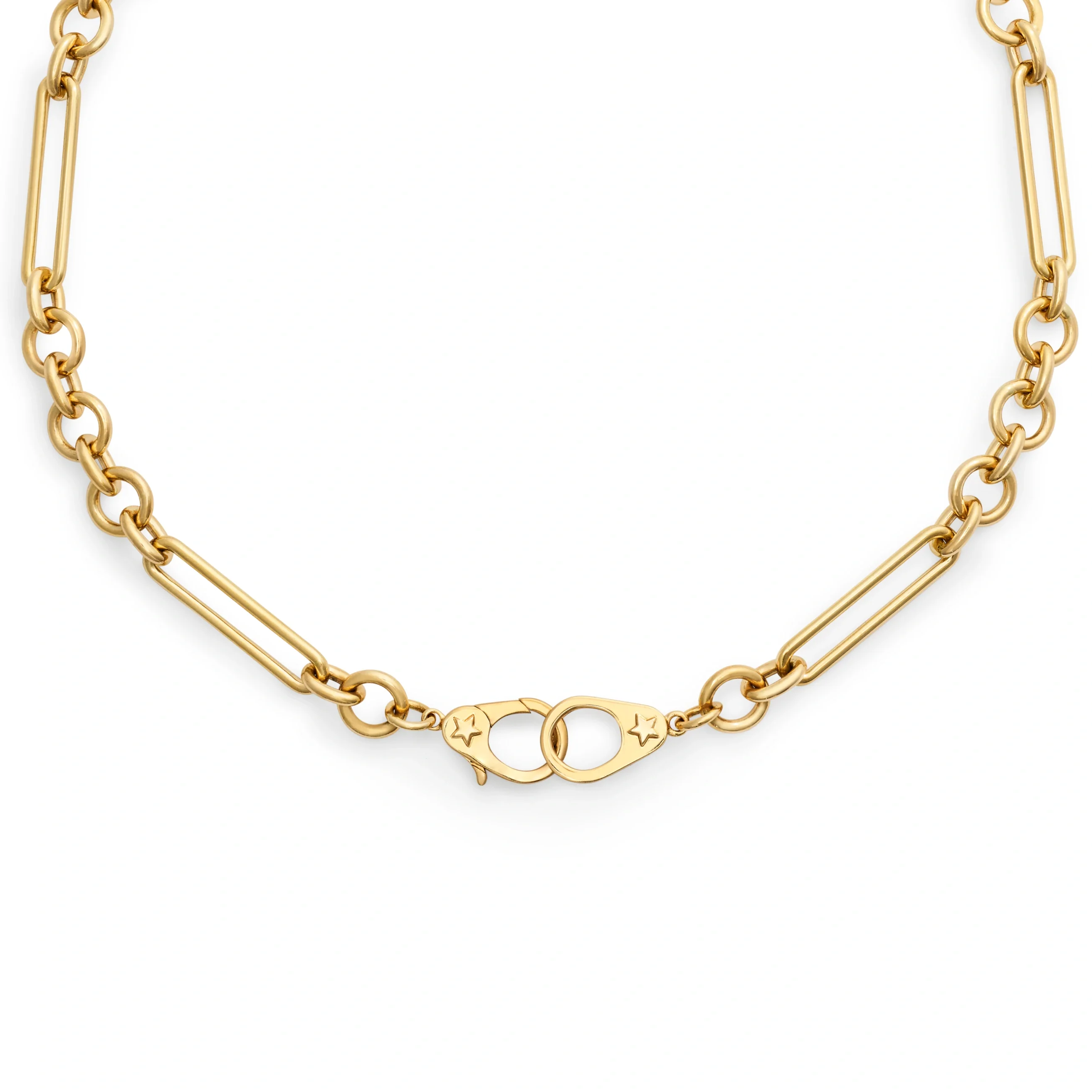 Mixed Clip | Midsized Mixed Clip Chain with Sister Hooks | Yellow Gold