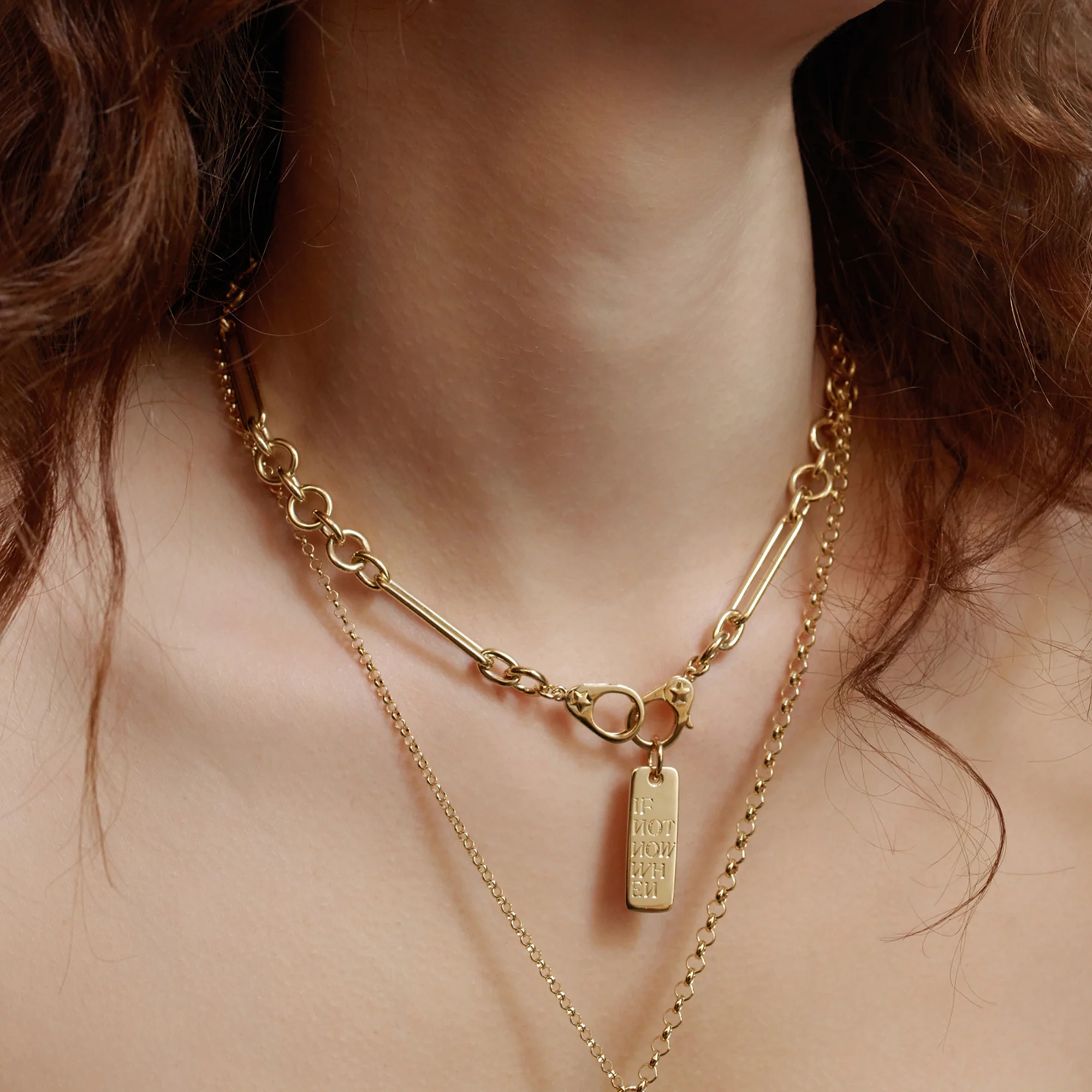 Mixed Clip | Midsized Mixed Clip Chain with Sister Hooks | Yellow Gold - Image 2