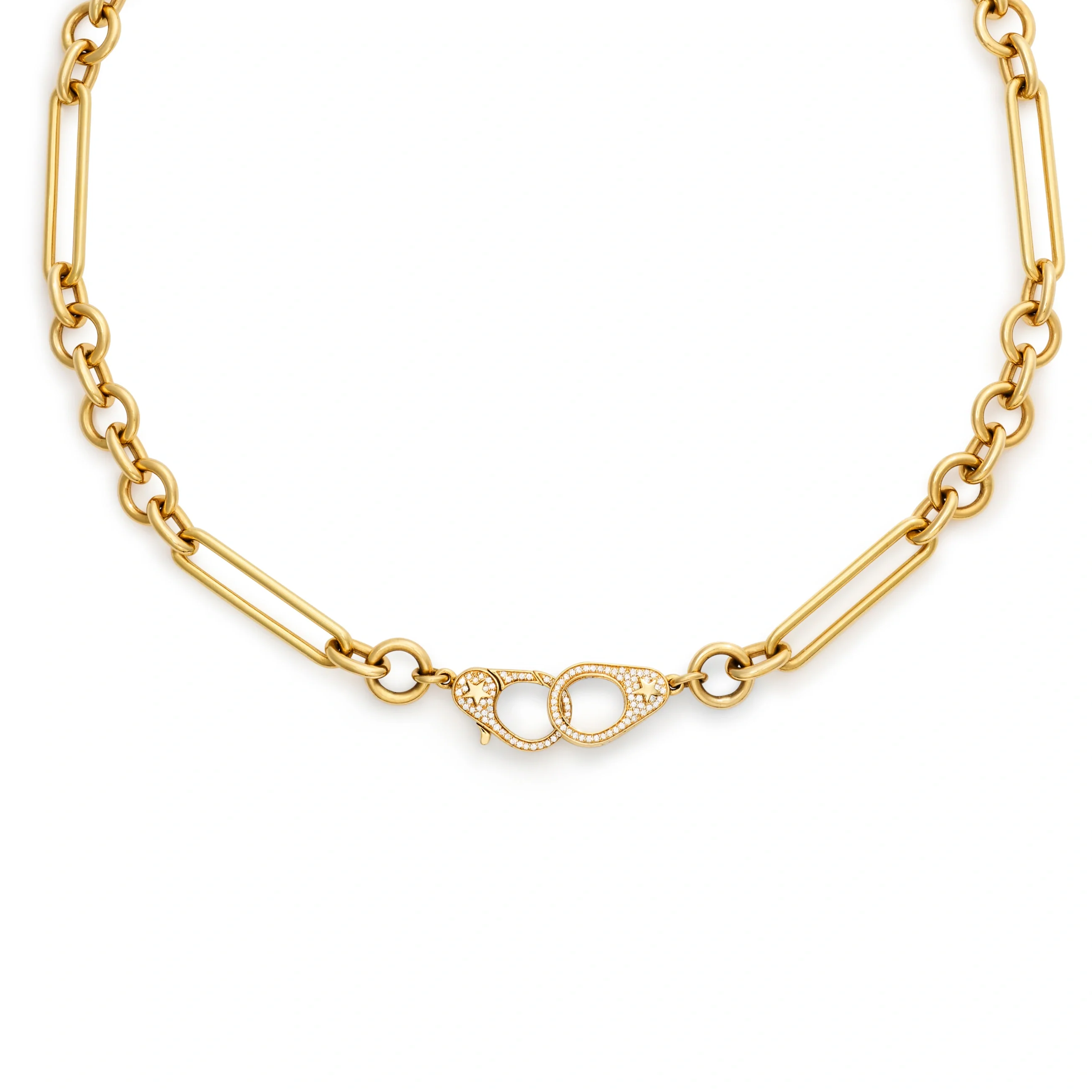 Mixed Clip | Midsized Mixed Clip Chain with Sister Hooks | Yellow Gold - Image 4