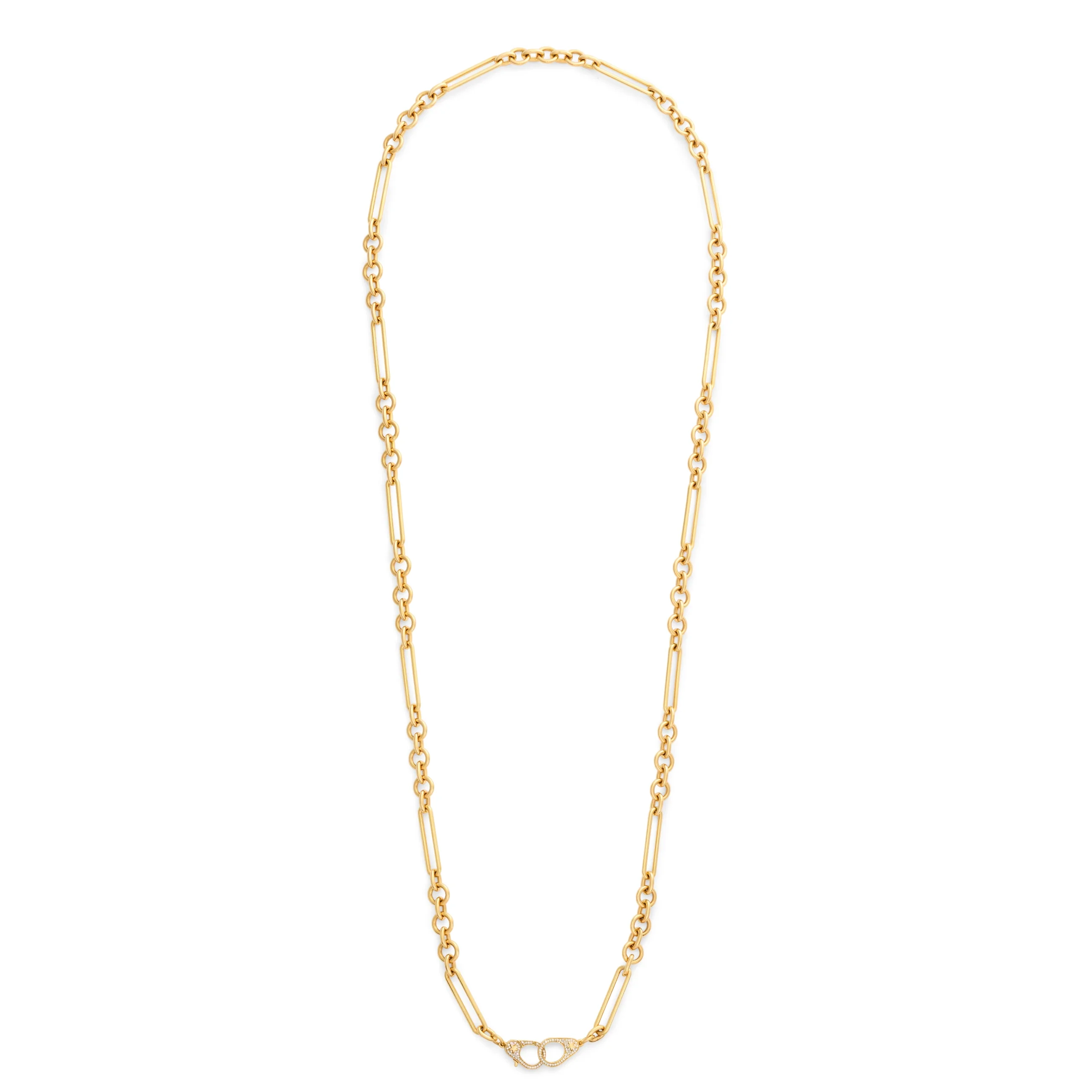 Mixed Clip | Midsized Mixed Clip Chain with Pavé Sister Hooks | Diamonds, Yellow Gold - Image 5