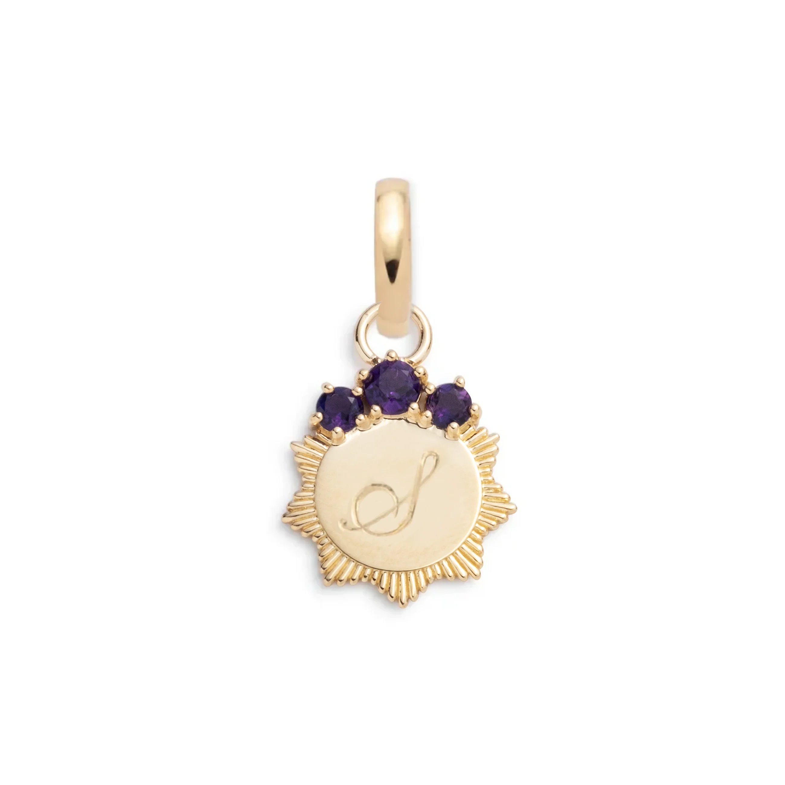 Personalized - Foundation | Engravable Miniature Medallion | Amethyst, Yellow Gold