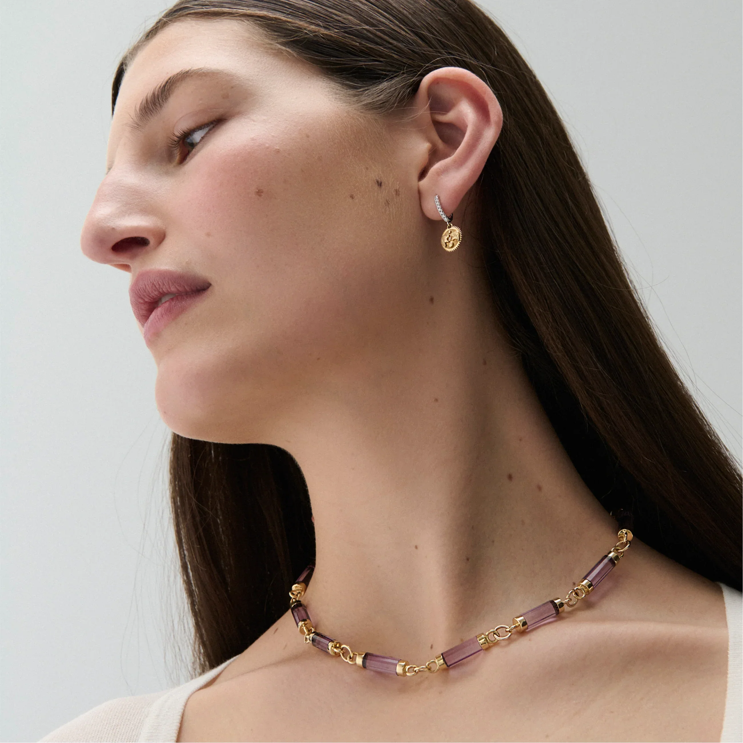 Element | Oversized Element Chain | Amethyst, Yellow Gold - Image 2