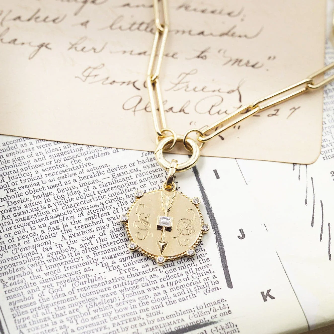 Personalized - True Love | Engravable Heart at Peace Medium Specialty Medallion | Diamonds, Yellow Gold - Image 4