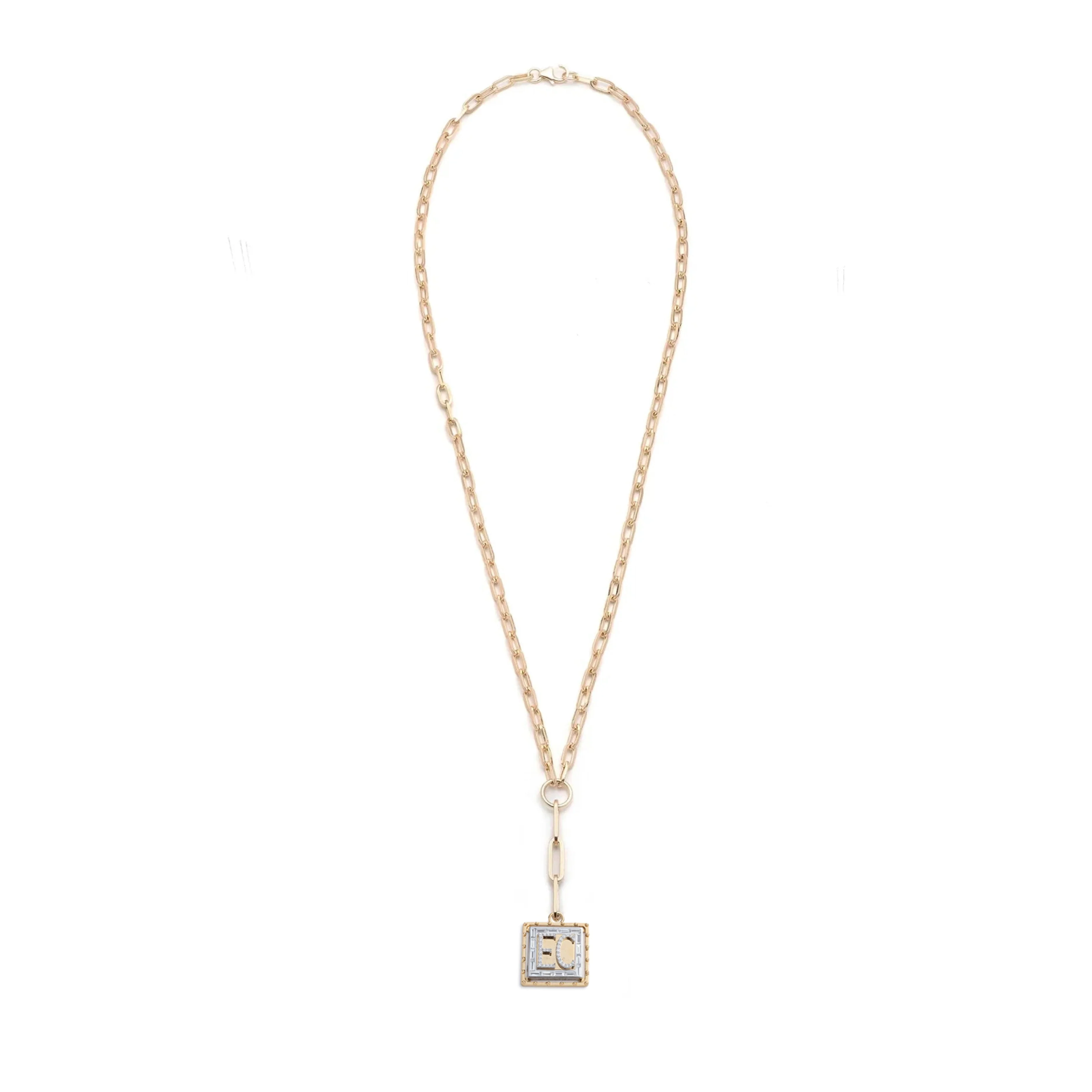 Personalized - True Love | Custom Lovestruck Pierced Small Clip Extension Necklace | Diamonds, Yellow Gold - Image 4