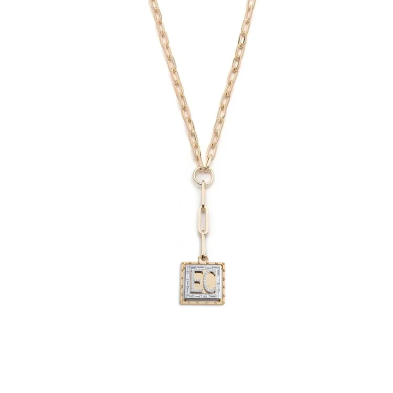 Personalized - True Love | Custom Lovestruck Pierced Small Clip Extension Necklace | Diamonds, Yellow Gold - Image 5
