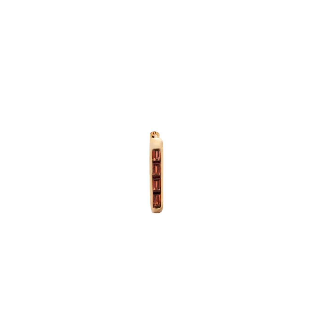 True Love | Baguette Fob Earring | Garnet, Yellow Gold - Image 3