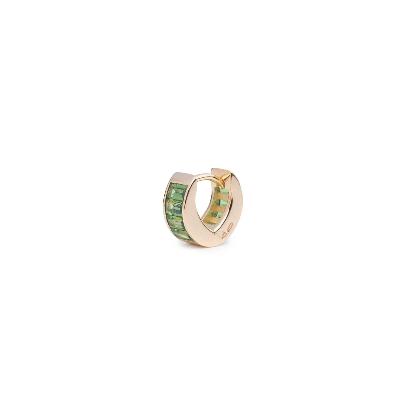 True Love | Baguette Huggie Earring | Tsavorite, Yellow Gold - Image 3