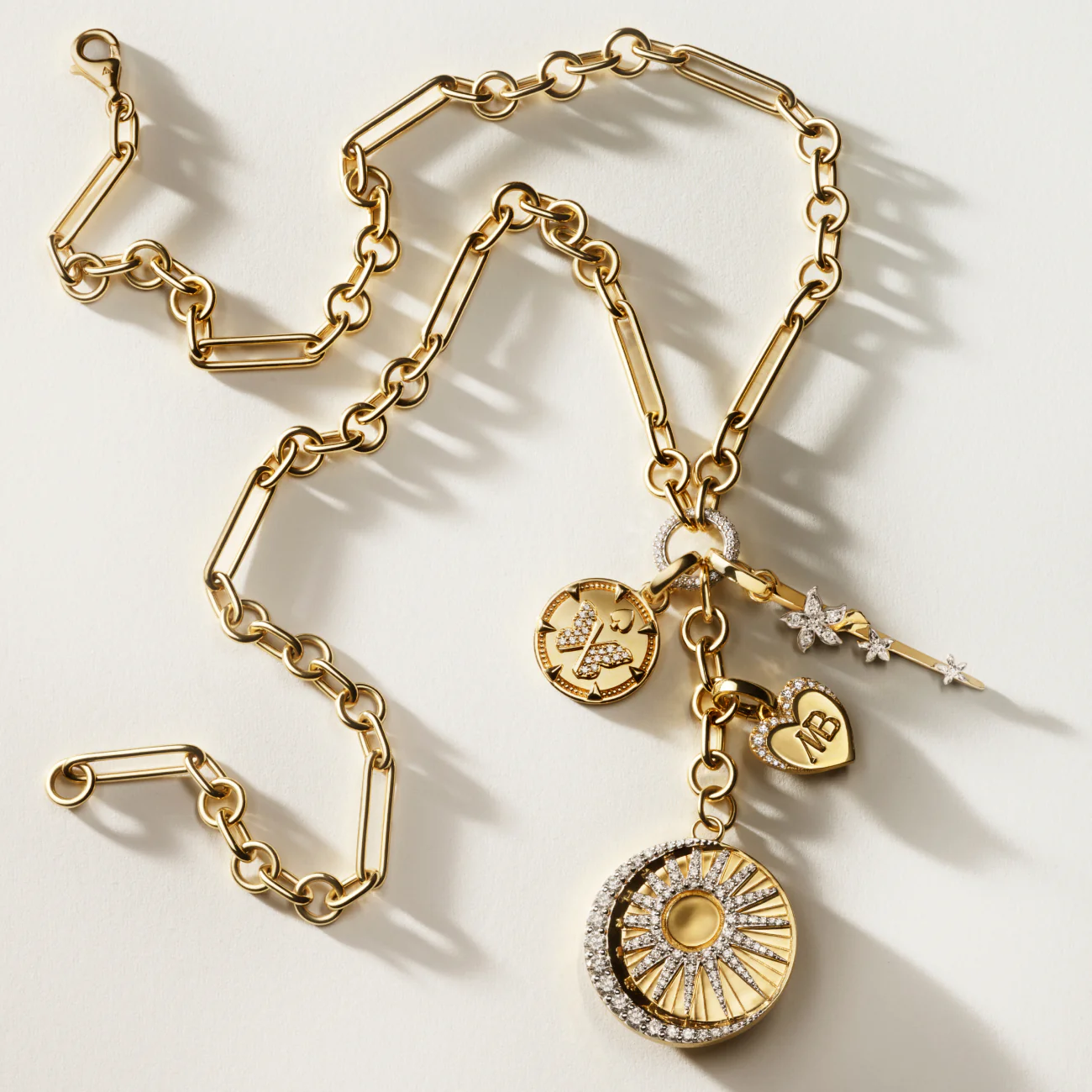 Personalized - Wholeness | Balance and Engravable Heart Small Mixed Clip Extension Necklace | Diamonds, Mixed Gold - Image 4