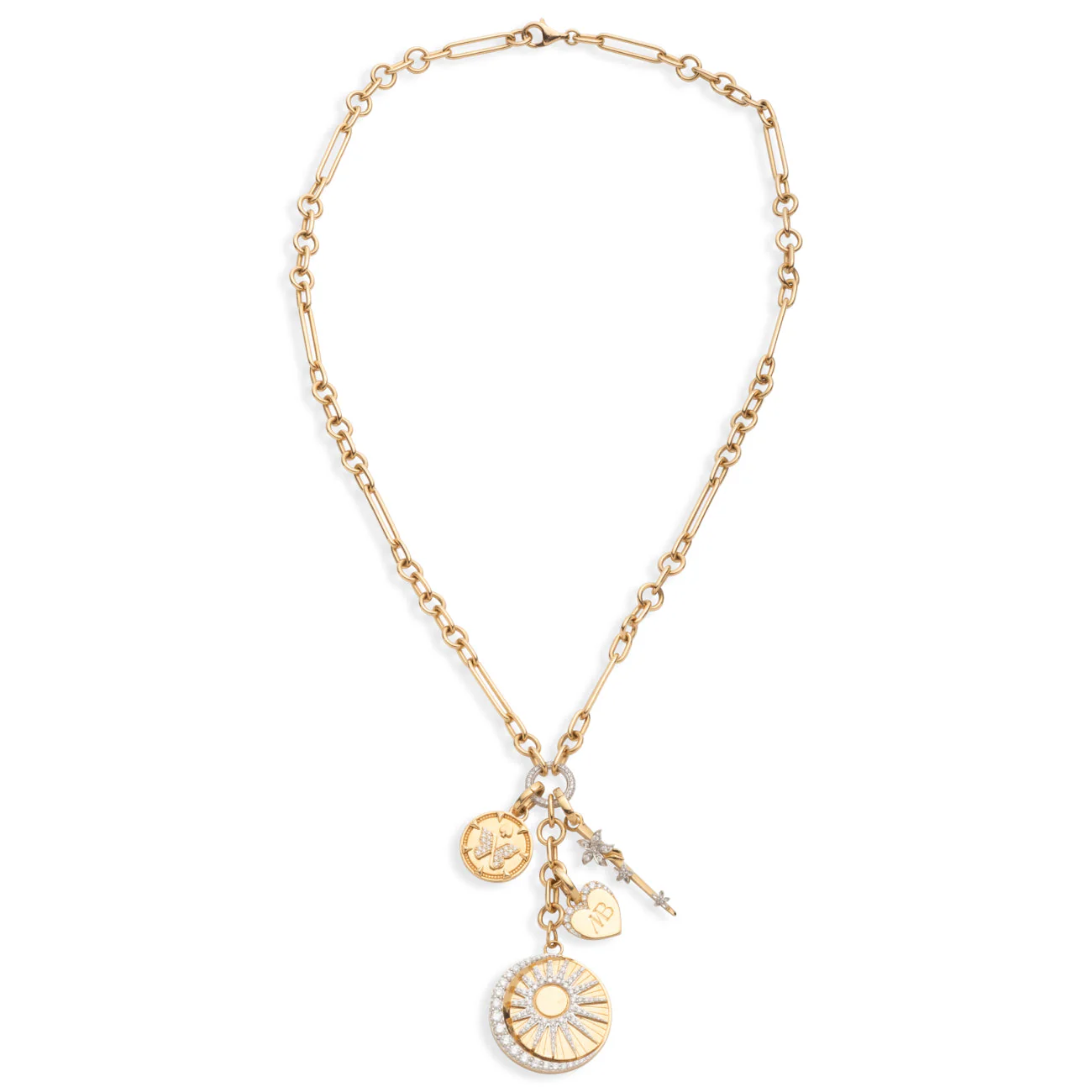 Personalized - Wholeness | Balance and Engravable Heart Small Mixed Clip Extension Necklace | Diamonds, Mixed Gold - Image 5