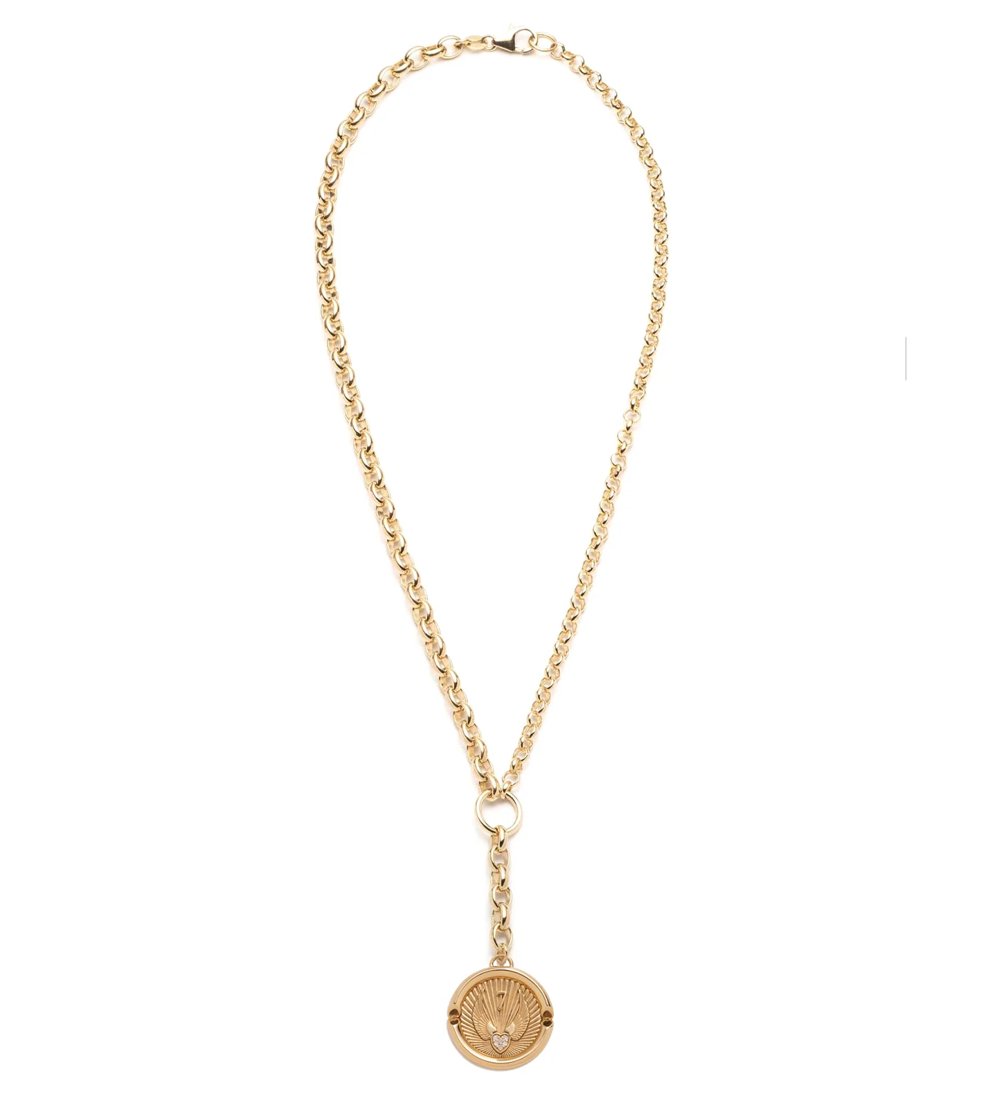 Vivacity | 'Beloved With Wings We Fly' Heavy Mixed Belcher Extension Necklace | Diamonds, Yellow Gold - Image 4