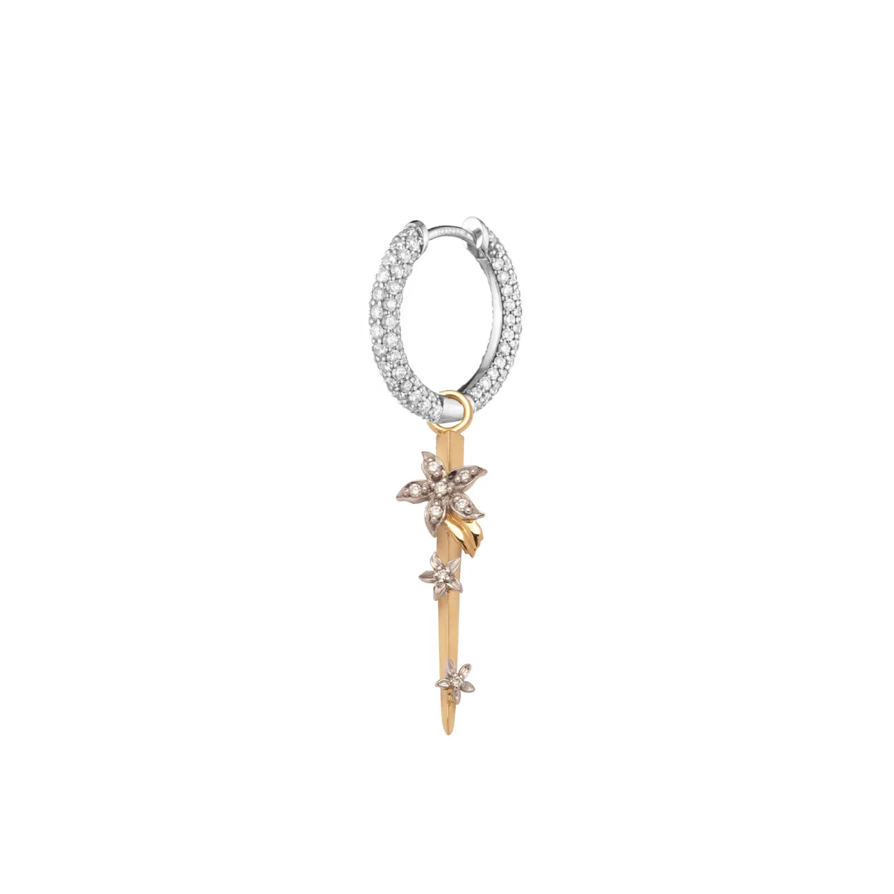 Resilience | Thorn Small Pavé Chubby Hoop Earring | Diamonds, Yellow Gold