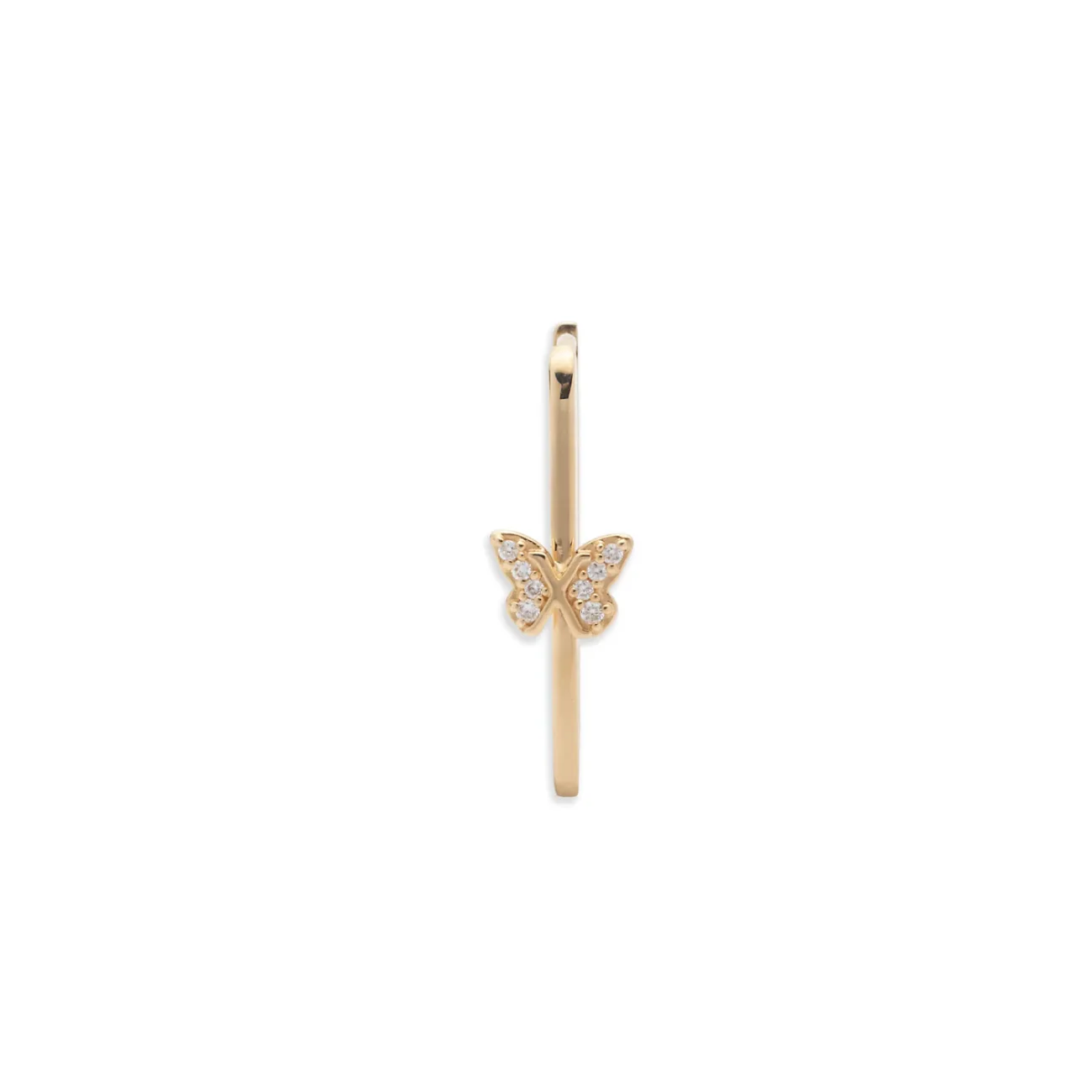 Reverie | Pavé Butterfly Fob Earring | Diamonds, Yellow Gold