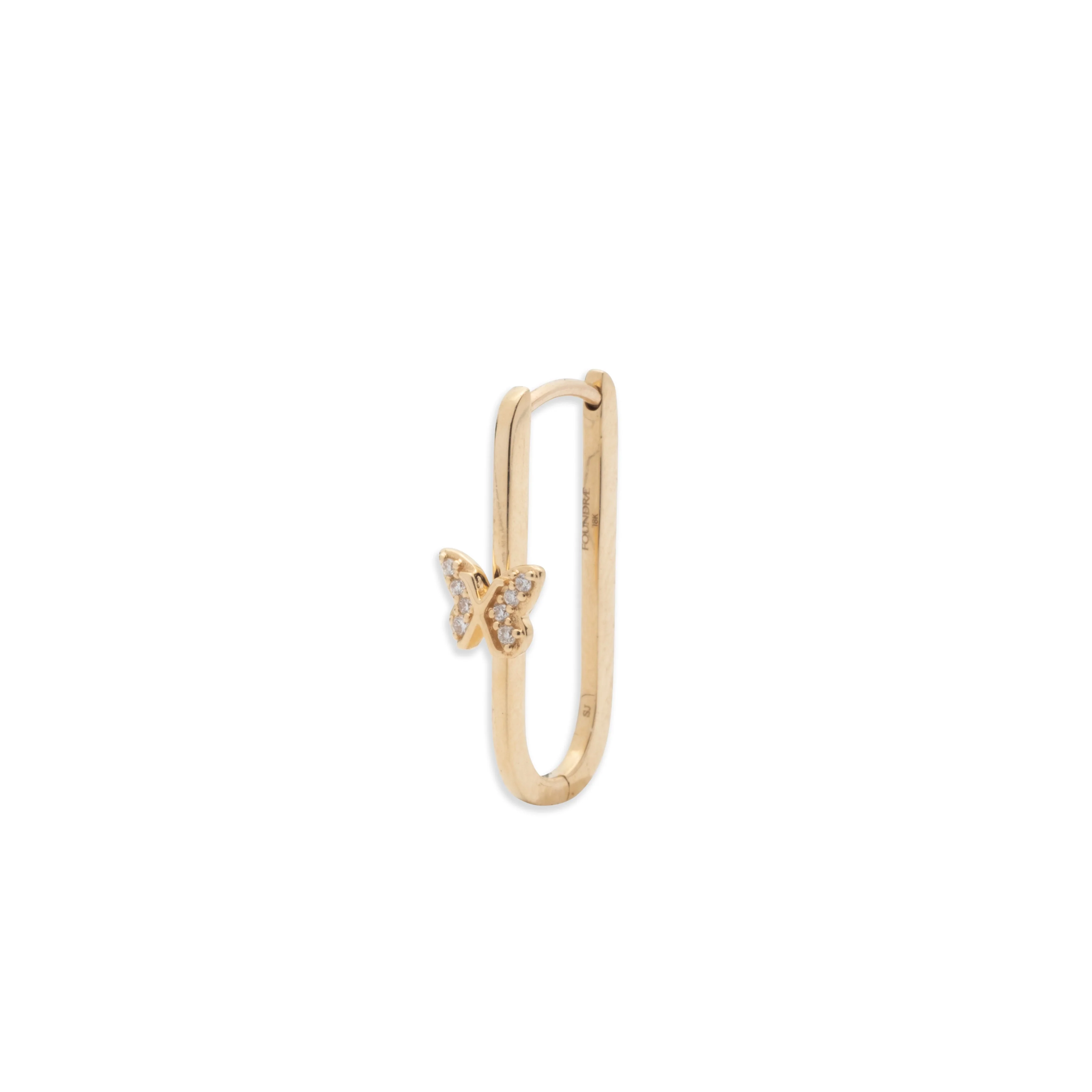 Reverie | Pavé Butterfly Fob Earring | Diamonds, Yellow Gold - Image 3