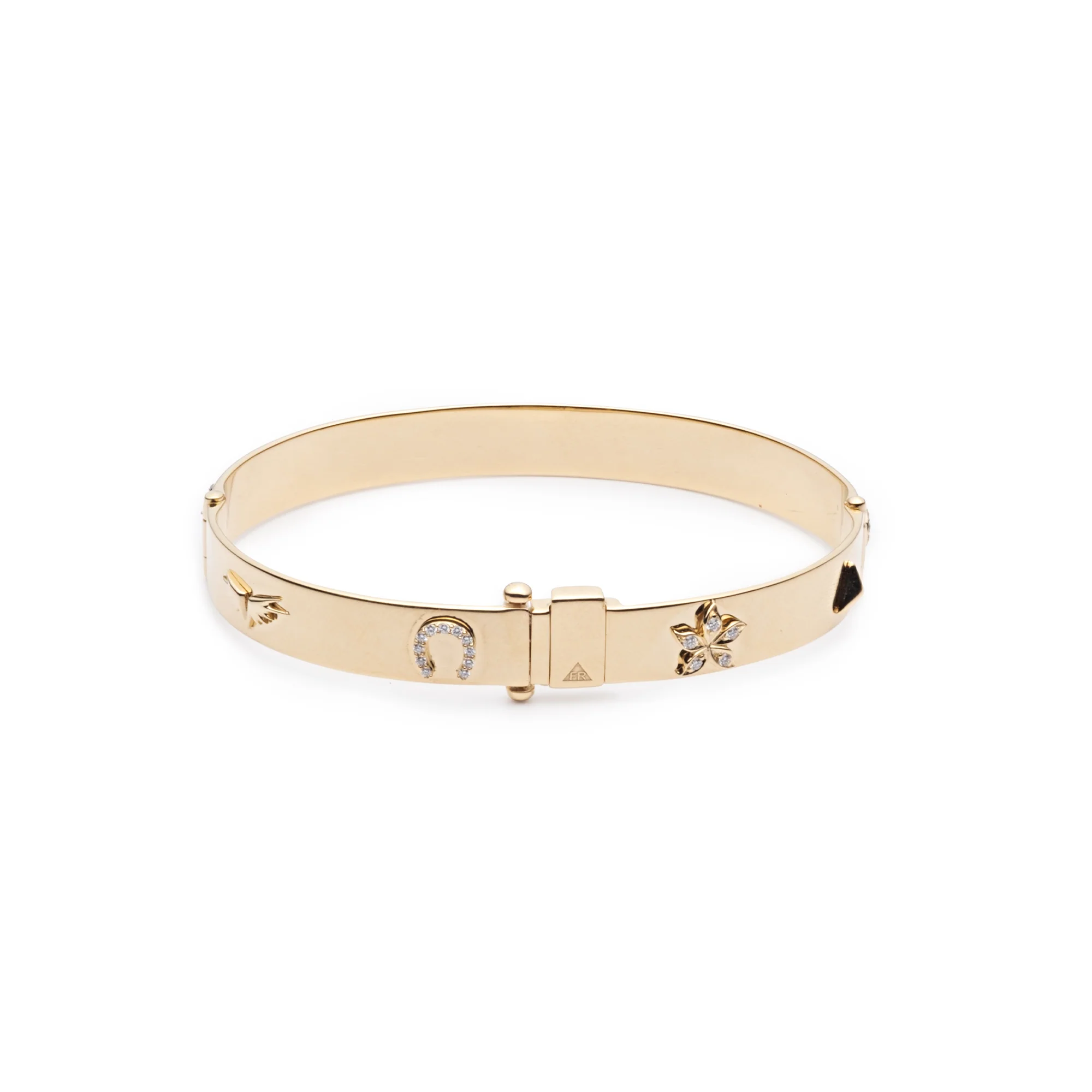 Foundation | Symbols Classic Triptych Bangle | Diamonds, Yellow Gold - Image 4
