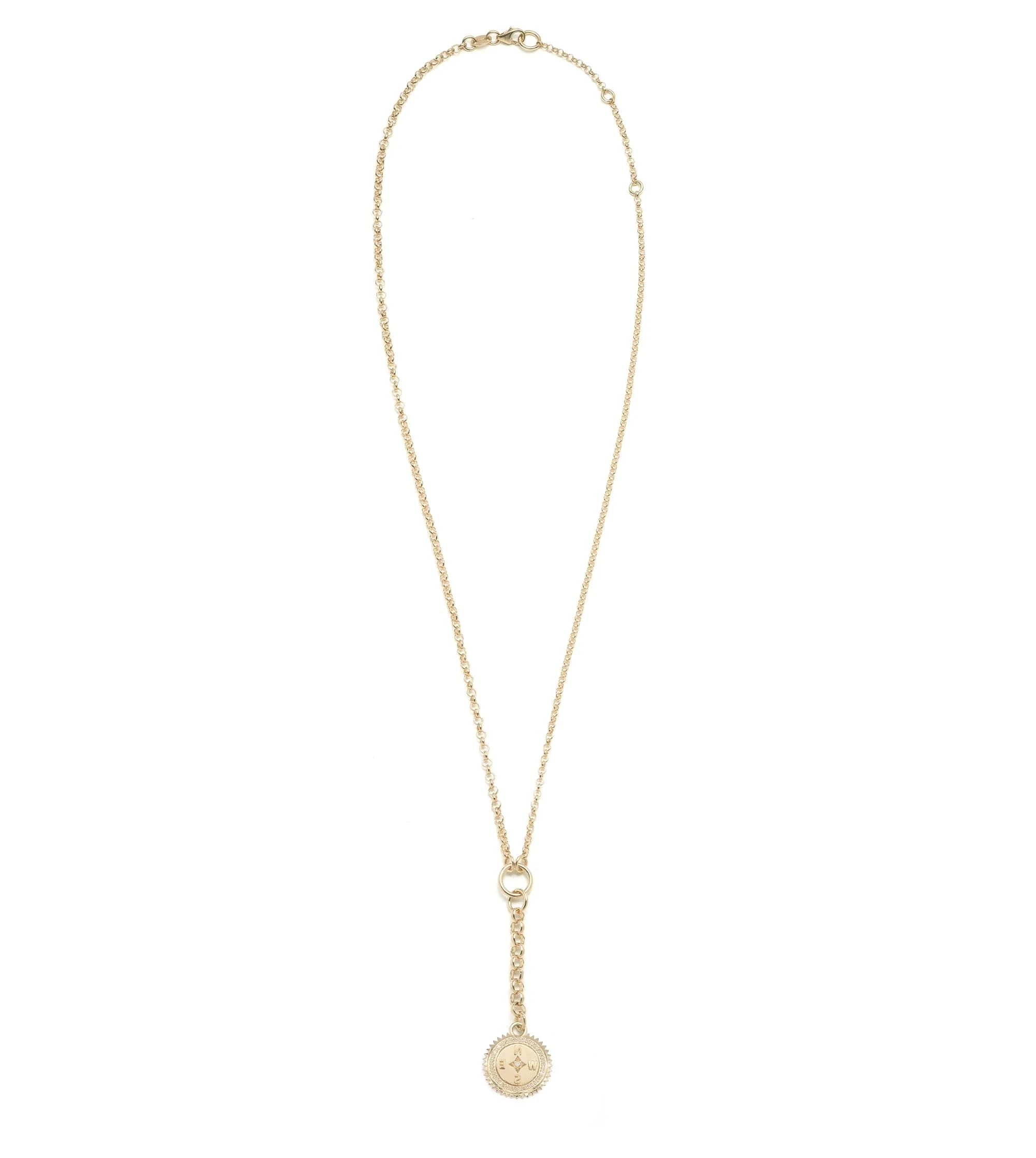 Internal Compass | Small Mixed Belcher Extension Necklace | Diamonds, Yellow Gold - Image 4