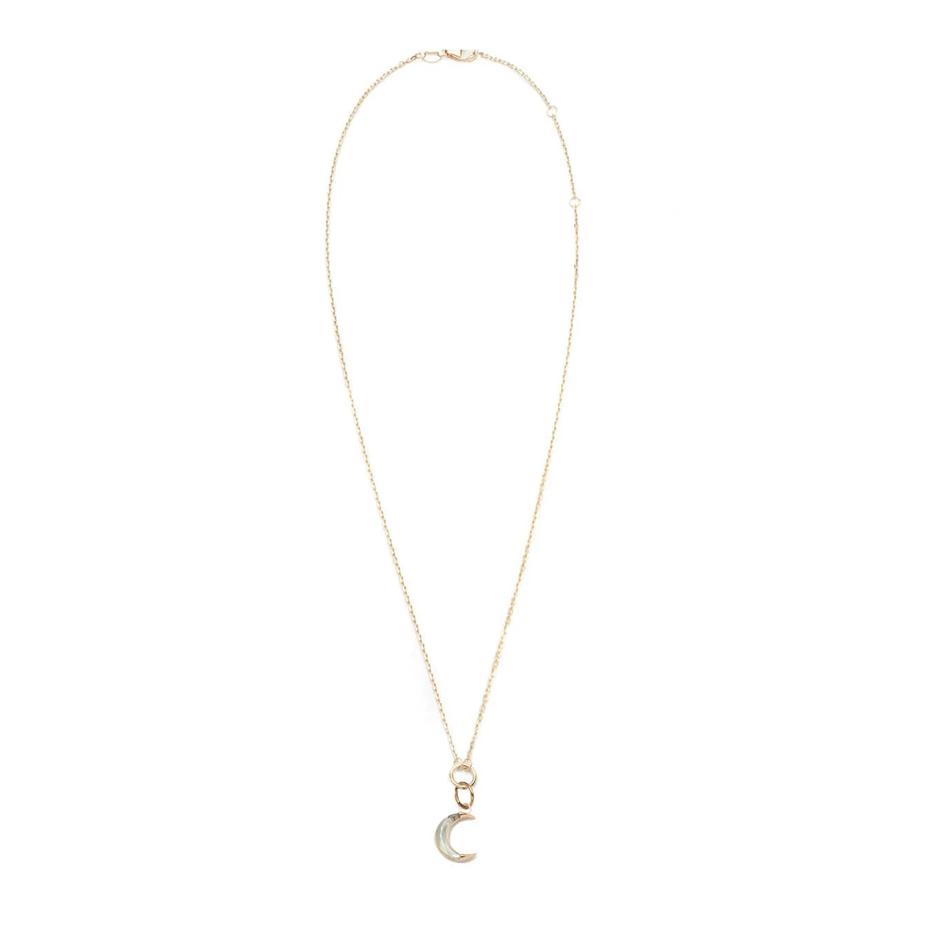 Infinite Gratitude | Gemstone Crescent Thread Necklace | Yellow Gold - Image 10
