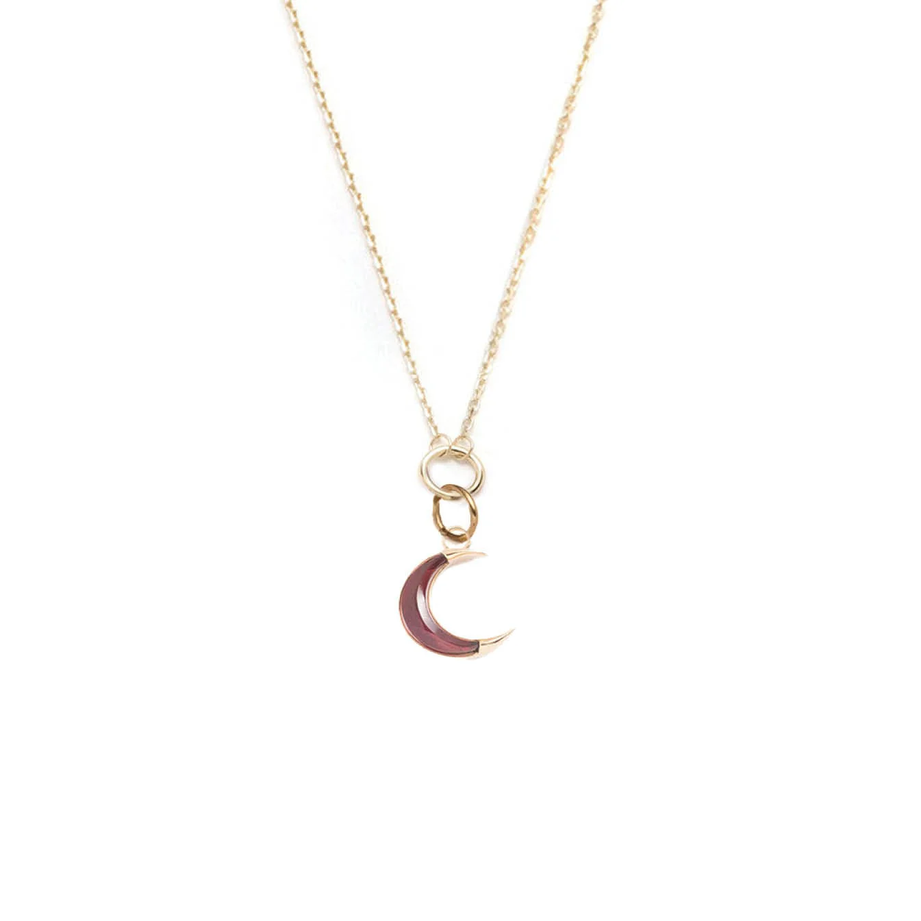 Infinite Gratitude | Gemstone Crescent Thread Necklace | Yellow Gold - Image 5