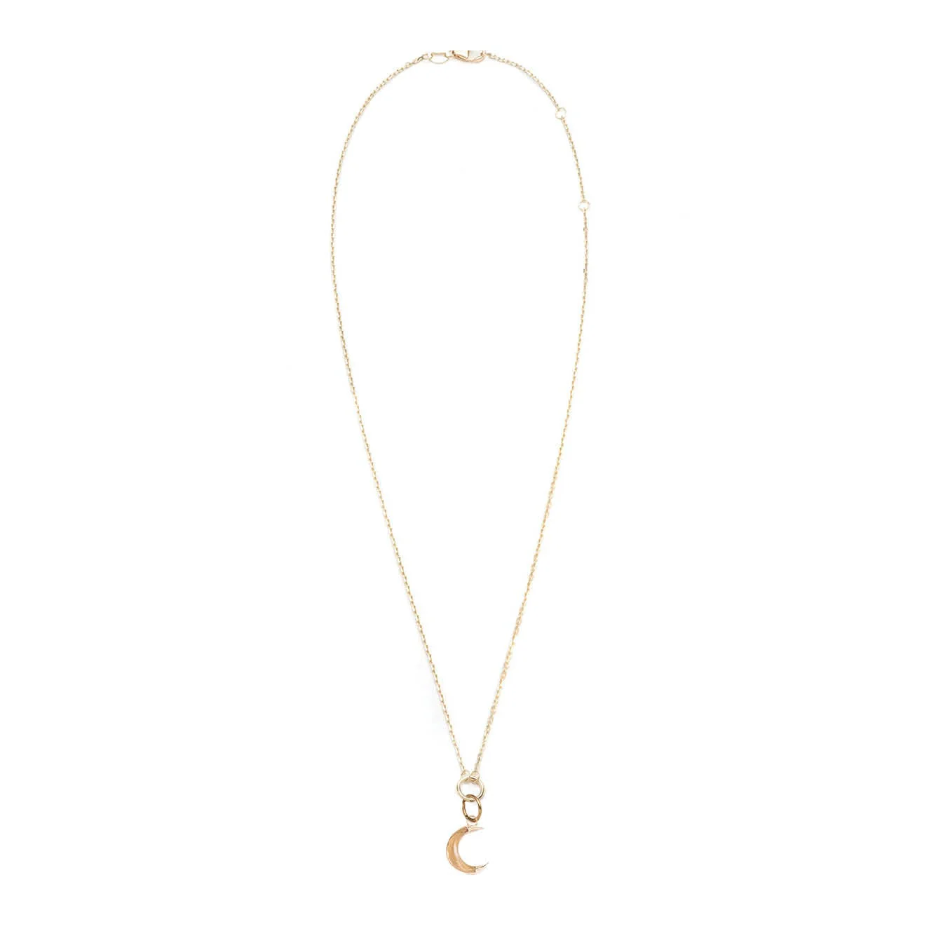 Infinite Gratitude | Gemstone Crescent Thread Necklace | Yellow Gold - Image 7