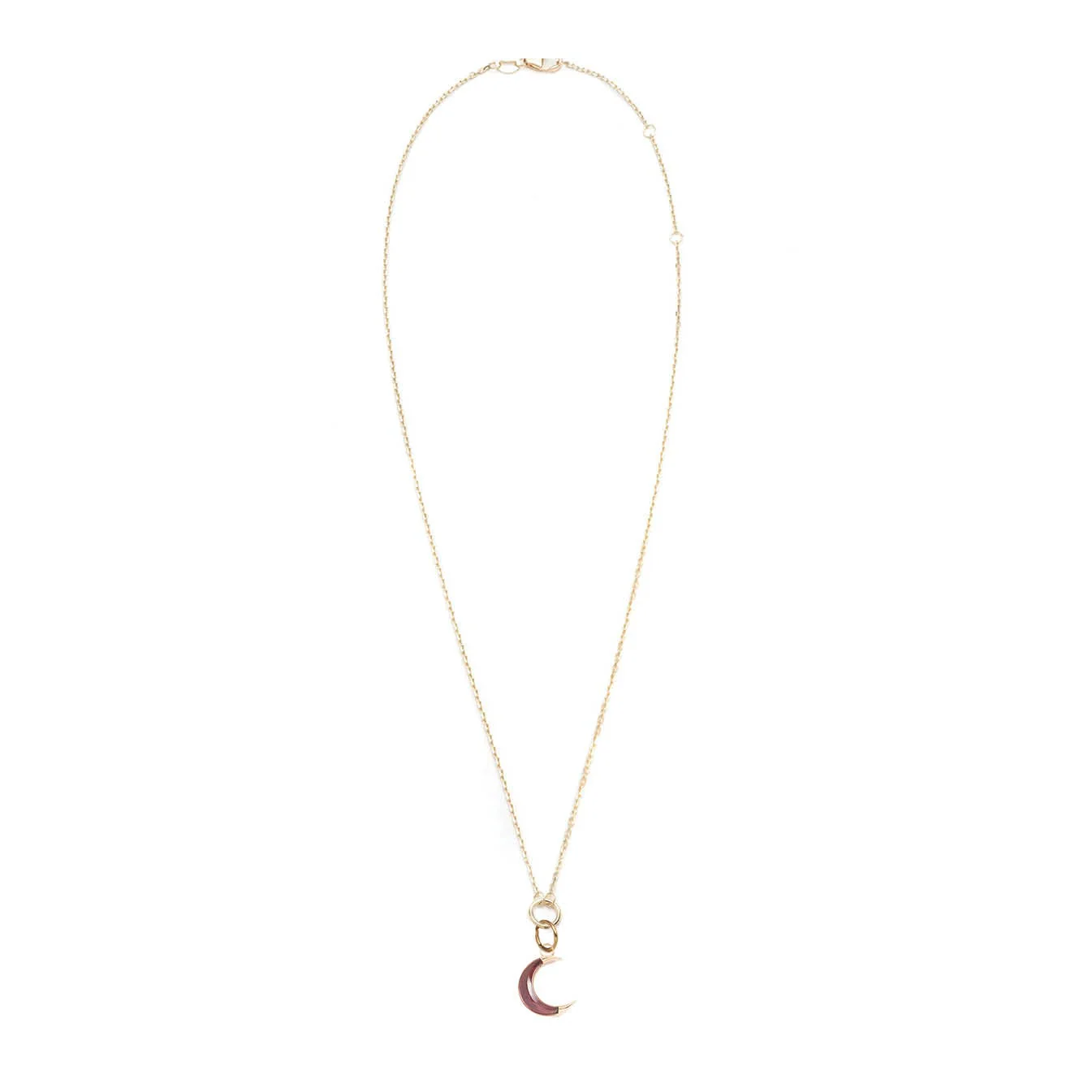 Infinite Gratitude | Gemstone Crescent Thread Necklace | Yellow Gold - Image 8