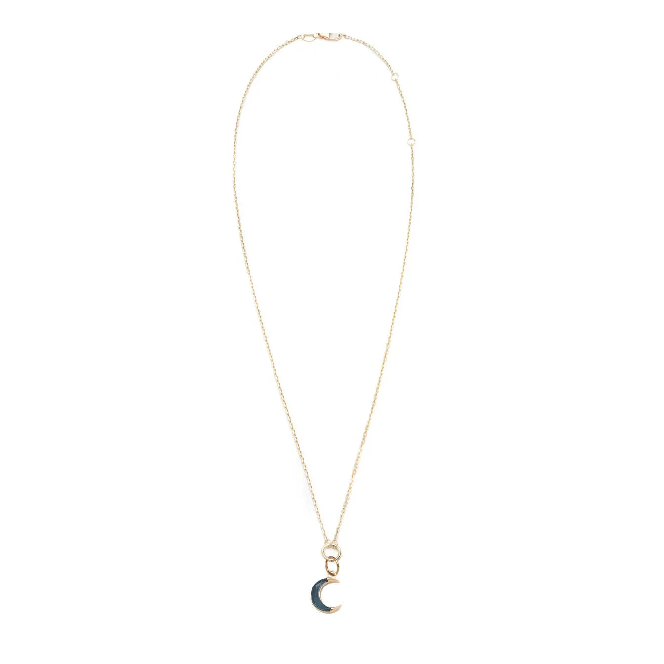 Infinite Gratitude | Gemstone Crescent Thread Necklace | Yellow Gold - Image 9
