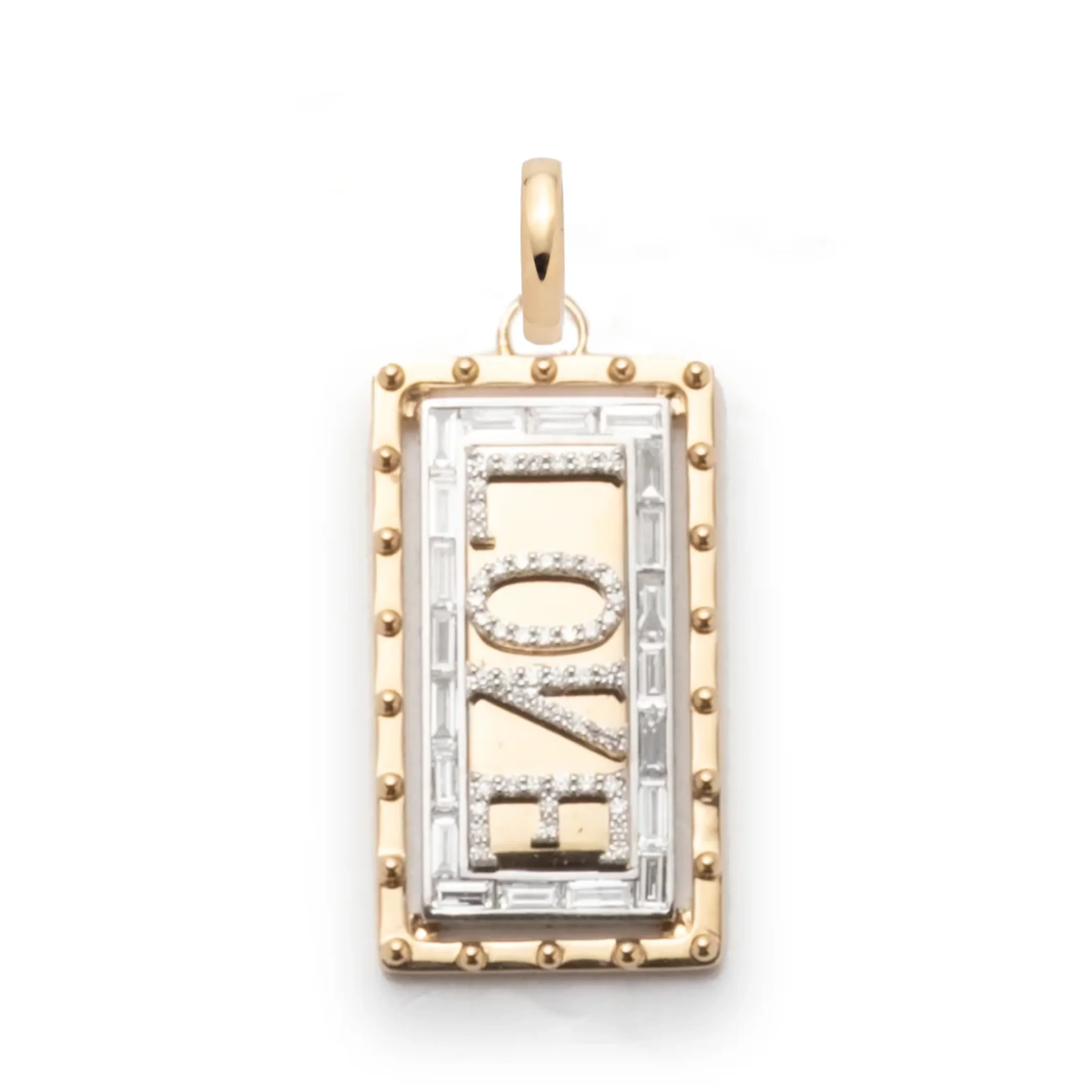 True Love | Lovestruck Pierced 'LOVE' Medium Pendant | Diamonds, Yellow Gold