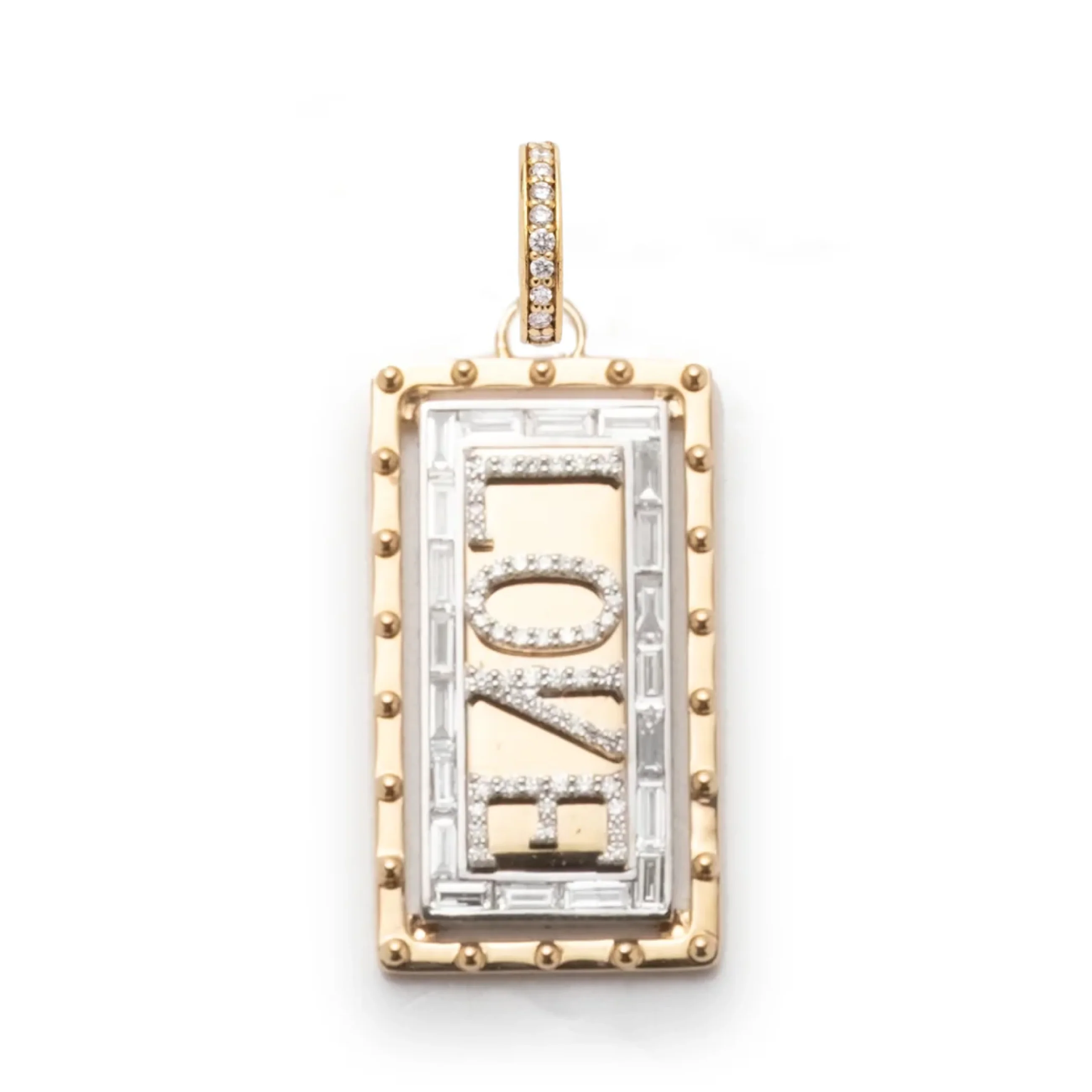 True Love | Lovestruck Pierced 'LOVE' Medium Pendant | Diamonds, Yellow Gold - Image 2