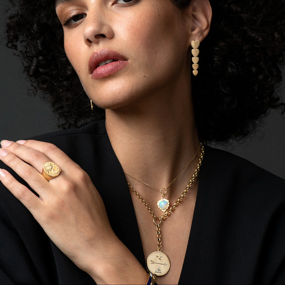 Dream | Heavy Mixed Belcher Extension Necklace | Diamonds, Yellow Gold - Image 2