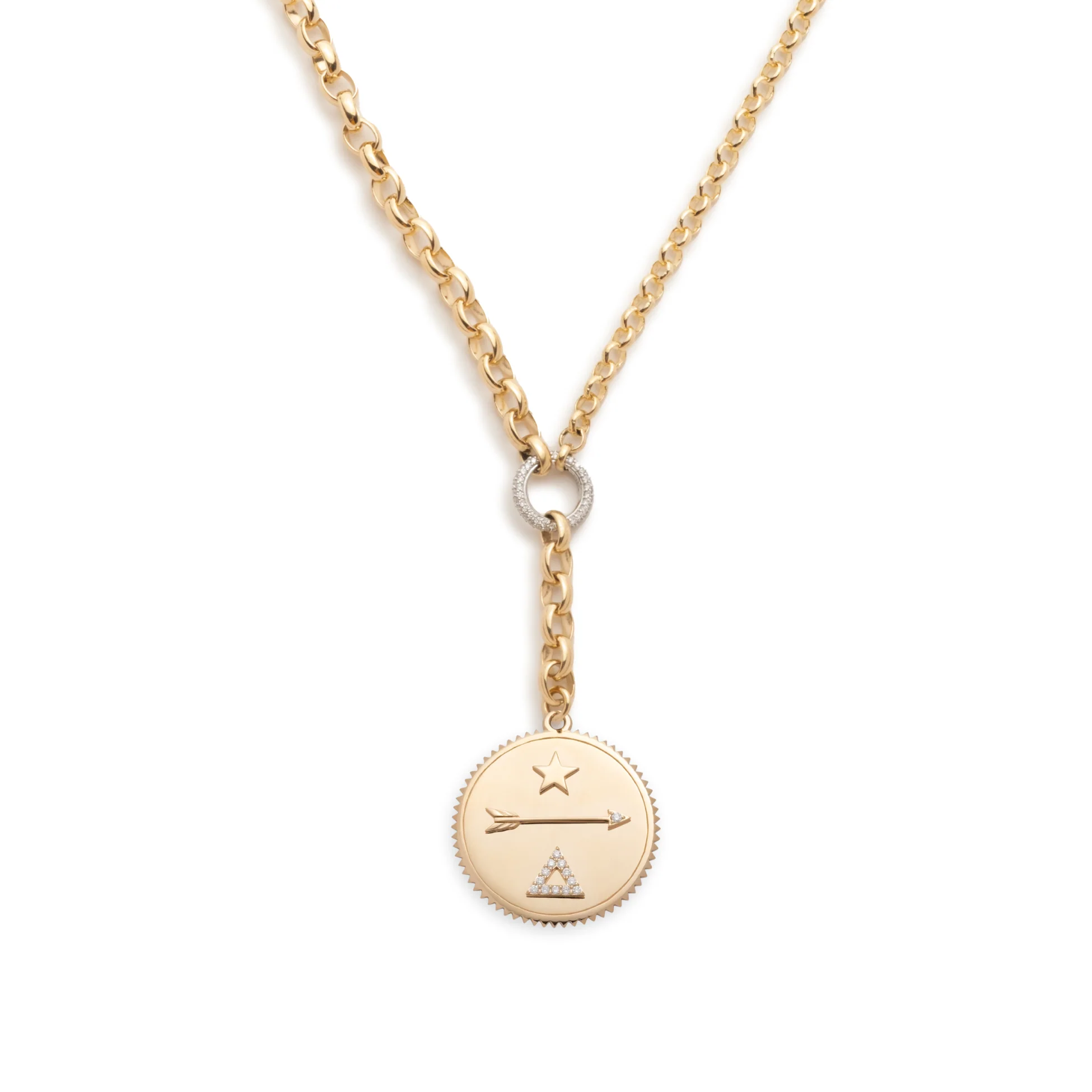 Dream | Heavy Mixed Belcher Extension Necklace | Diamonds, Yellow Gold - Image 3