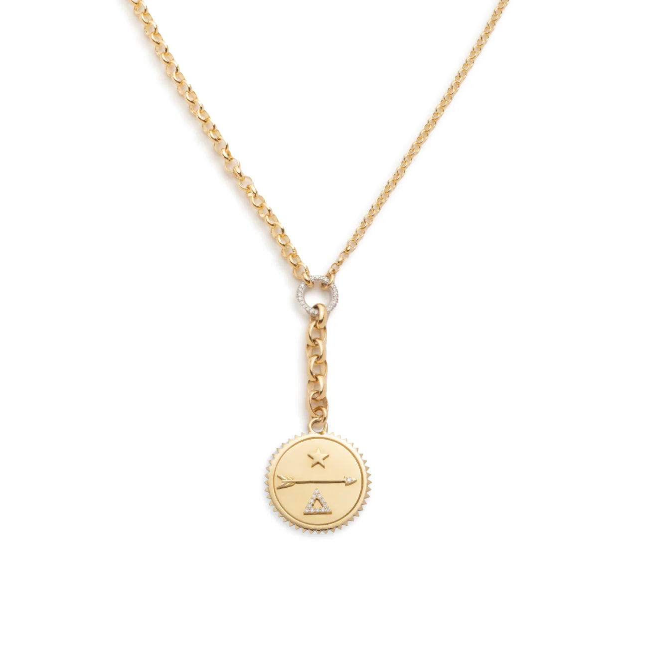 Dream | Medium Mixed Belcher Extension Necklace | Diamonds, Yellow Gold - Image 3