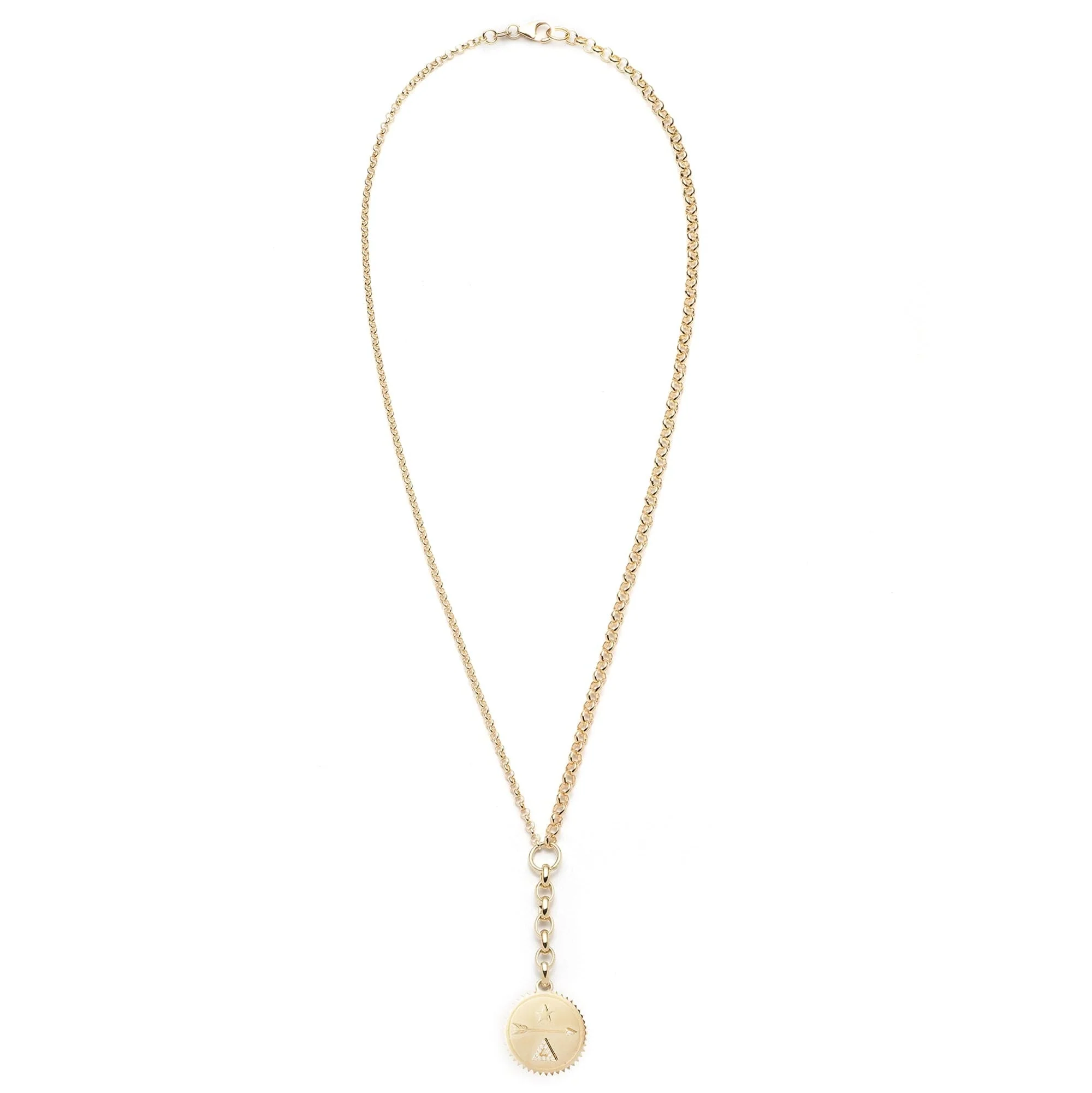 Dream | Medium Mixed Belcher Extension Necklace | Diamonds, Yellow Gold - Image 4