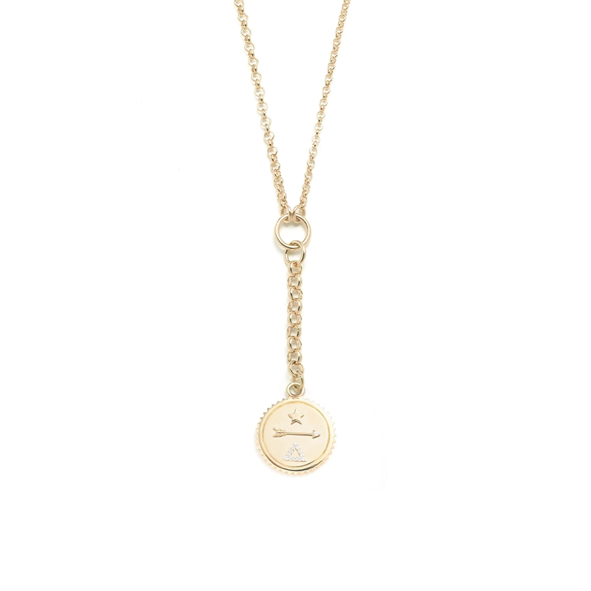 Dream | Small Mixed Belcher Extension Necklace | Diamonds, Yellow Gold - Image 3