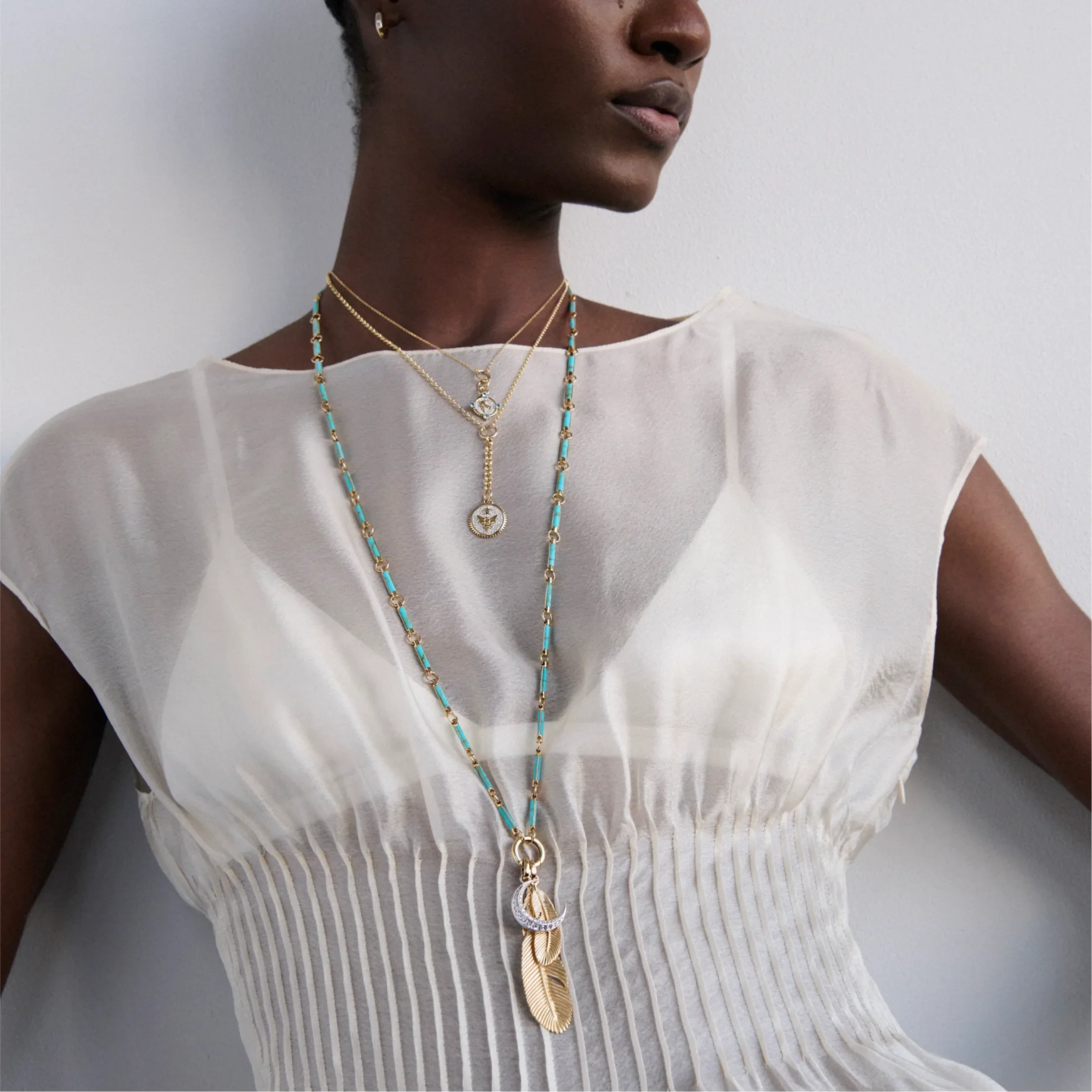 Element | Element Open Chain with Annex Link | Turquoise, Yellow Gold - Image 2