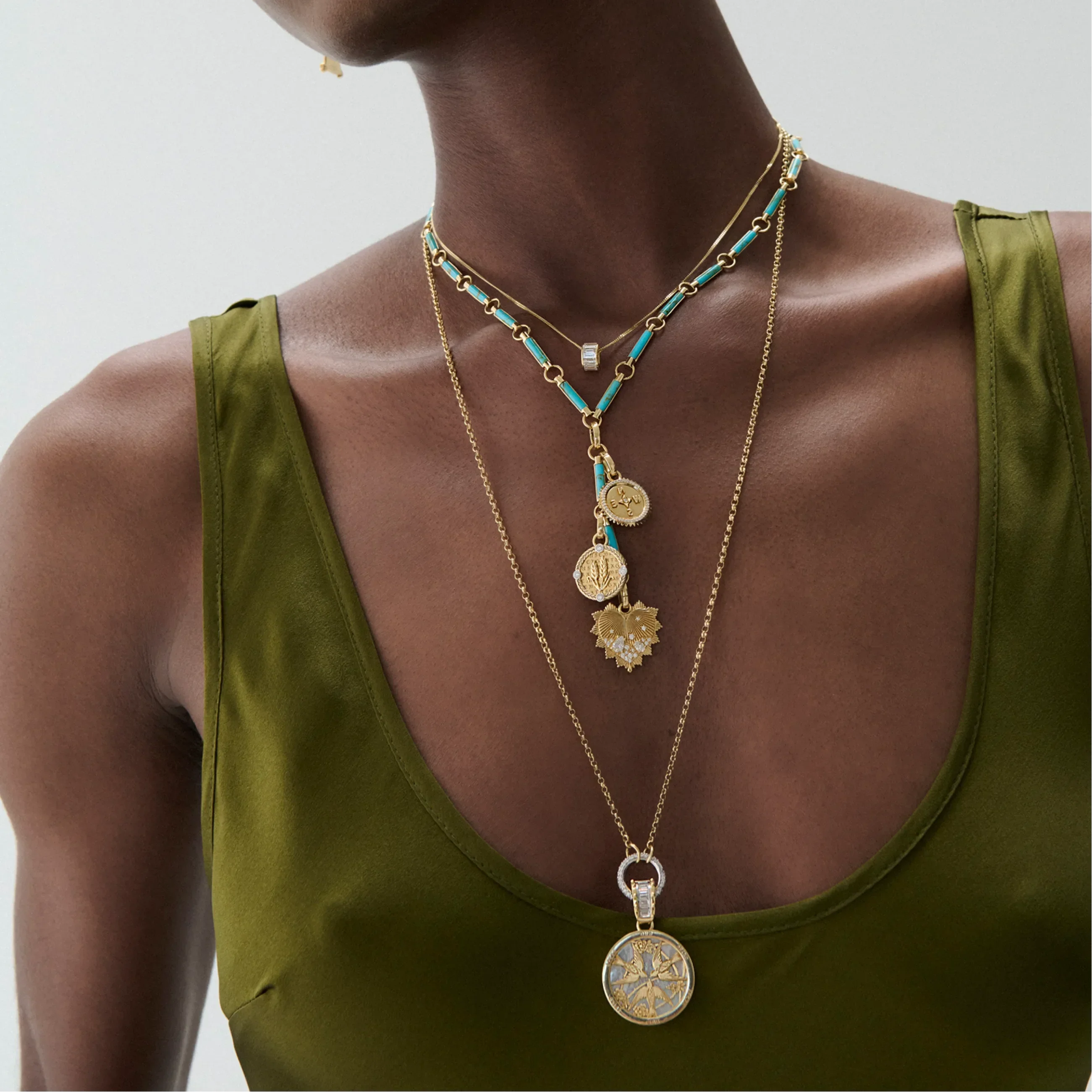 Element | Element Extension Chain | Turquoise, Yellow Gold - Image 2