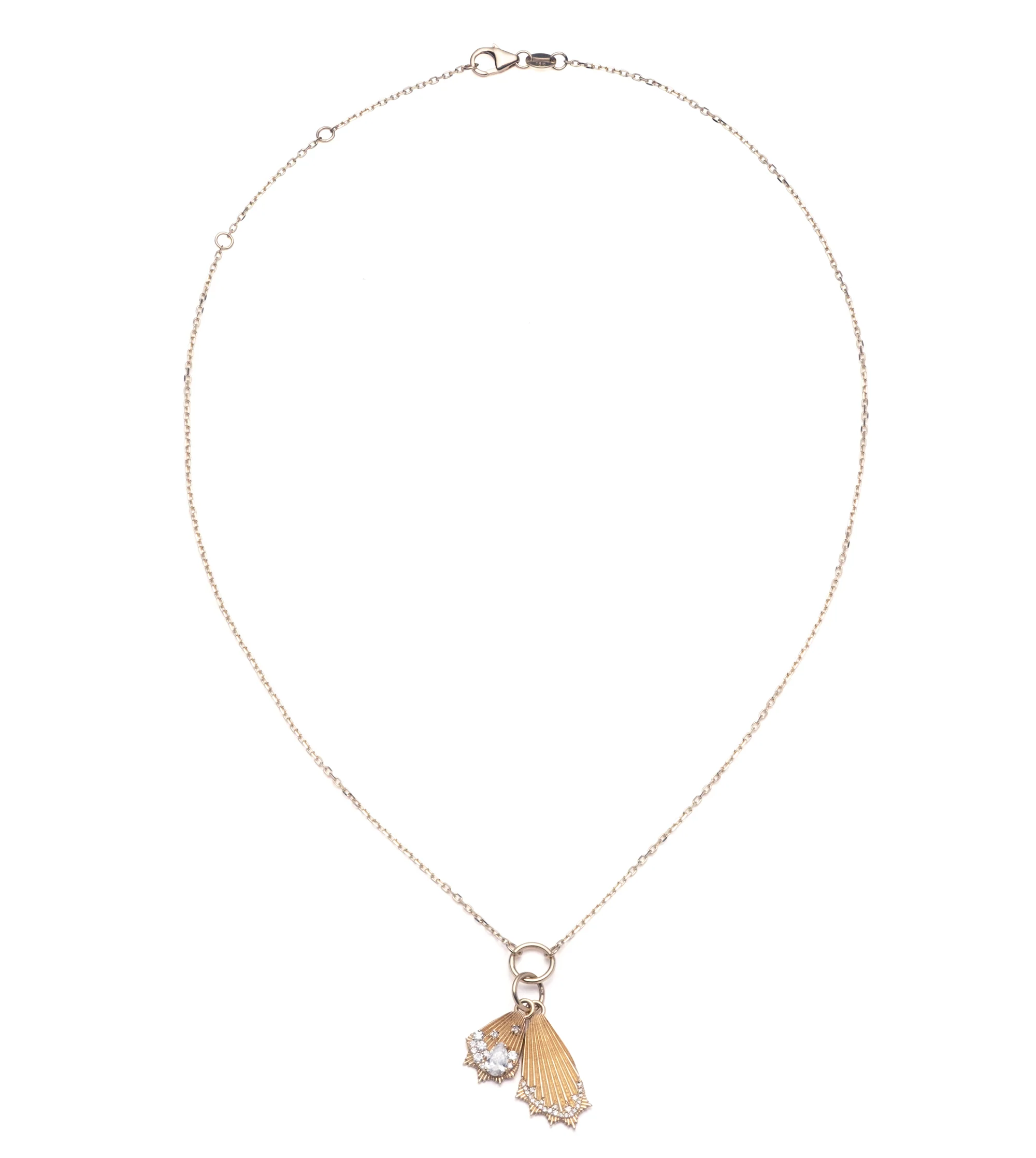 Reverie | Encrusted Butterfly Wings Thread Necklace | Diamonds, Yellow Gold - Image 3