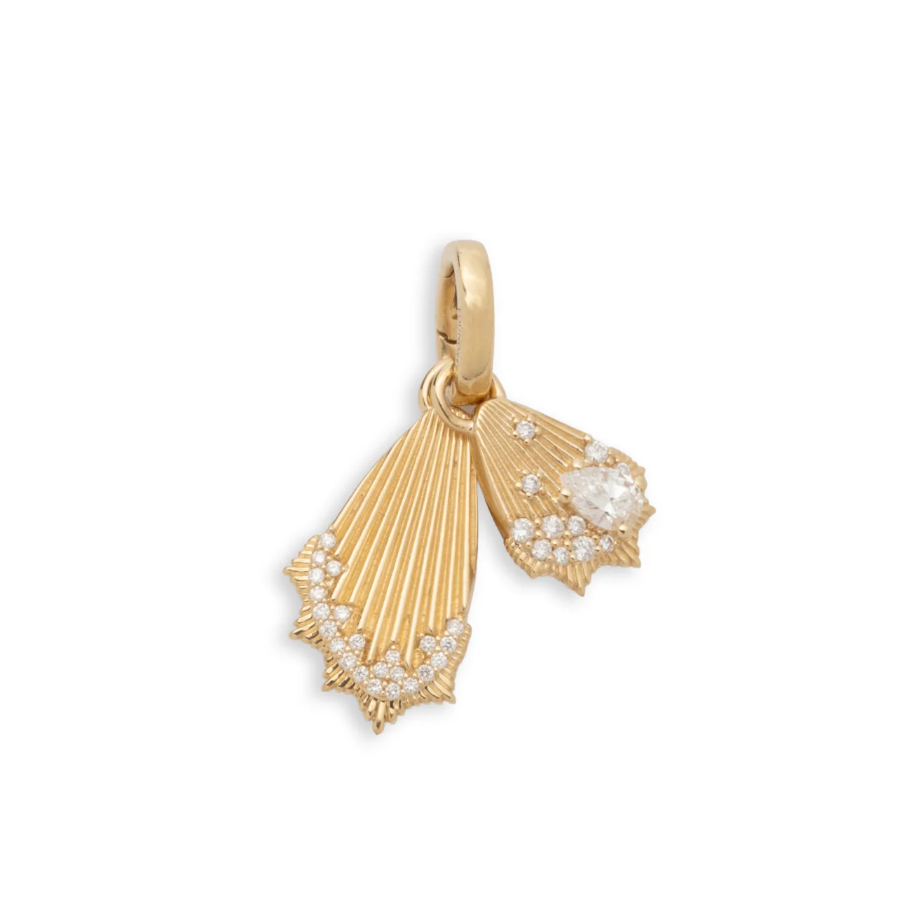 Reverie | Encrusted Butterfly Wings Miniature Pendant | Diamonds, Yellow Gold - Image 3
