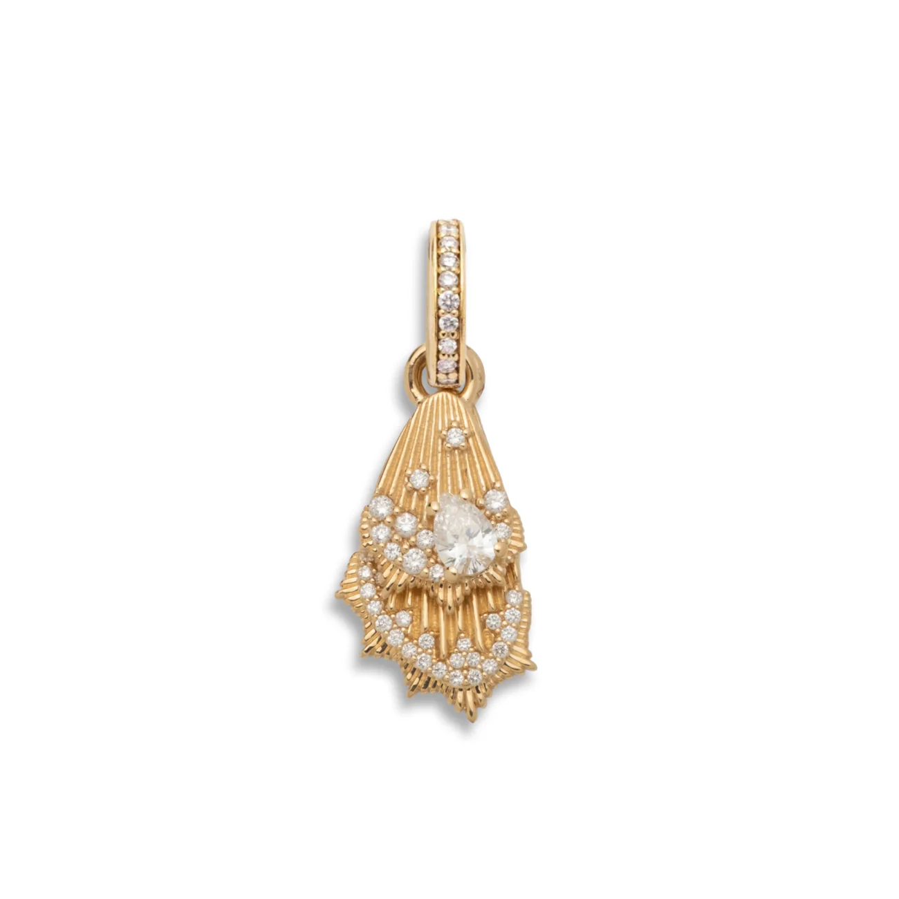 Reverie | Encrusted Butterfly Wings Miniature Pendant | Diamonds, Yellow Gold - Image 4