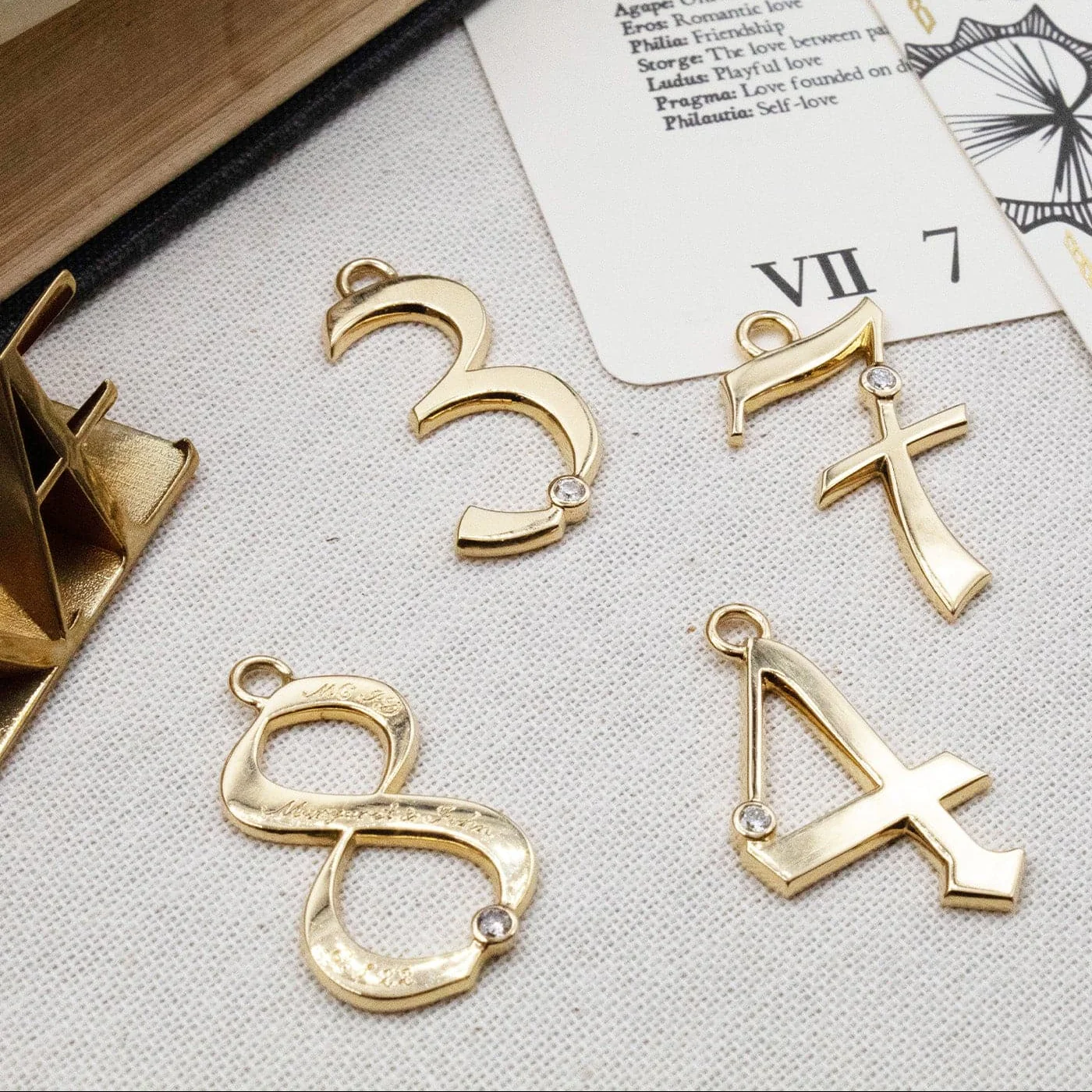 Personalized - Foundation | Engravable Number '8' Oversized Pendant | Diamond, Yellow Gold - Image 3
