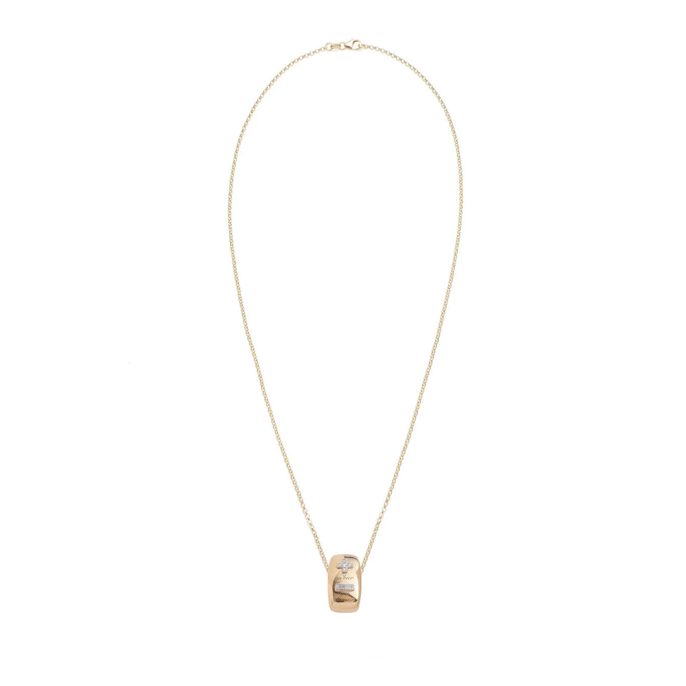 Vivacity | Ever Growing Love Heart Slide Fine Belcher Necklace | Diamonds, Yellow Gold - Image 2