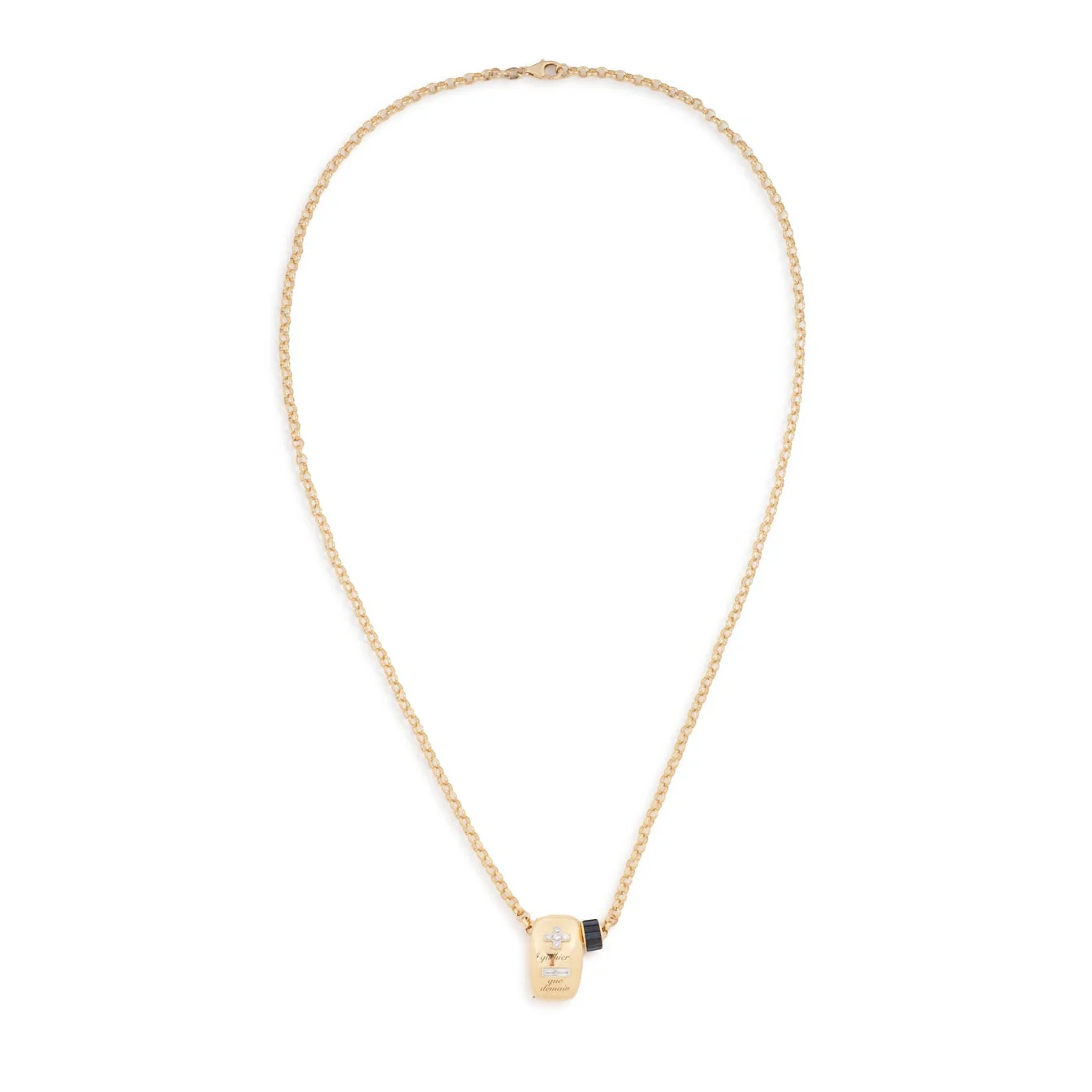 Vivacity - True Love | Ever Growing Love Slide and Baguette Heart Beat Medium Belcher | Diamonds, Blue Sapphire, Yellow Gold - Image 3