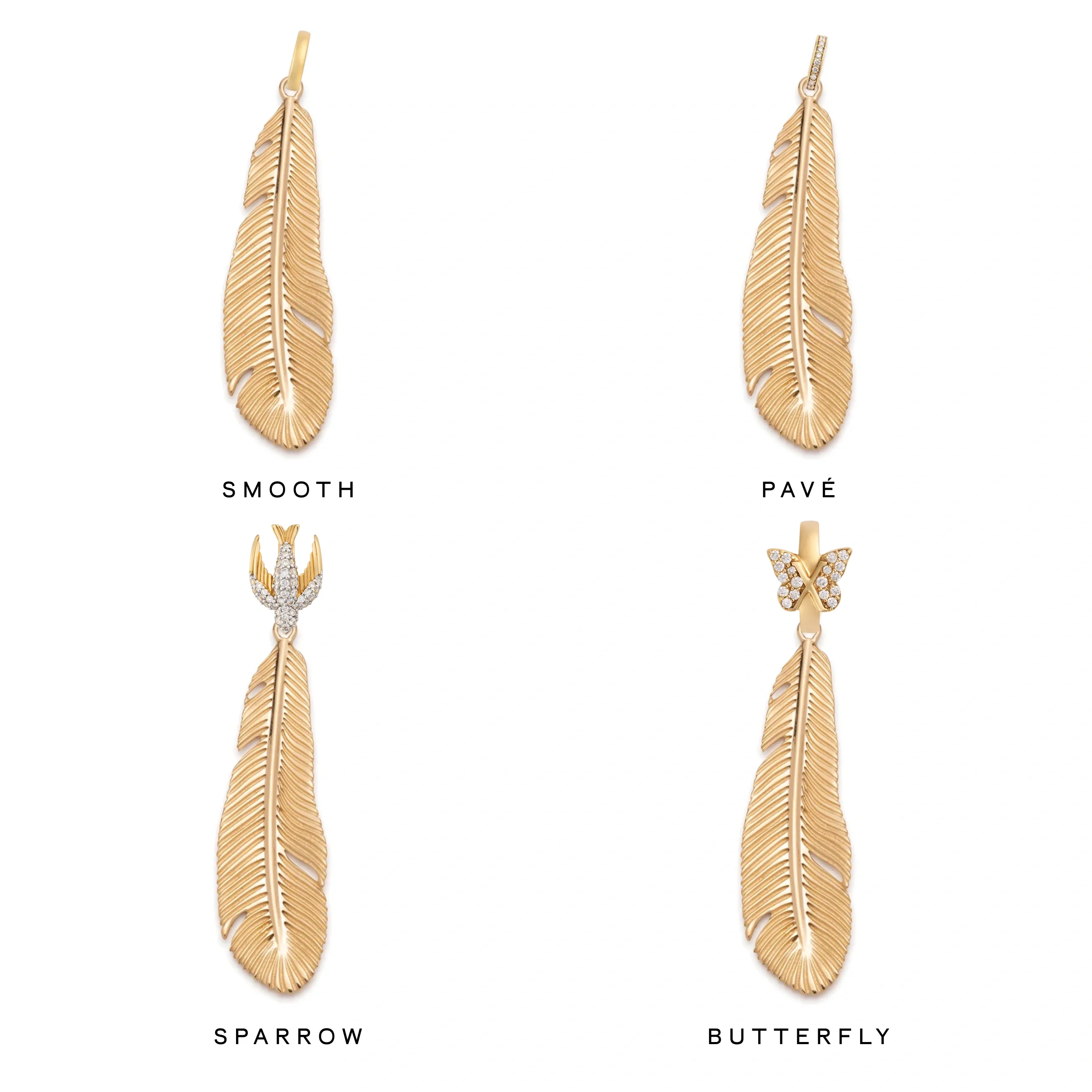 Vivacity | Feather Large Pendant | Yellow Gold - Image 3