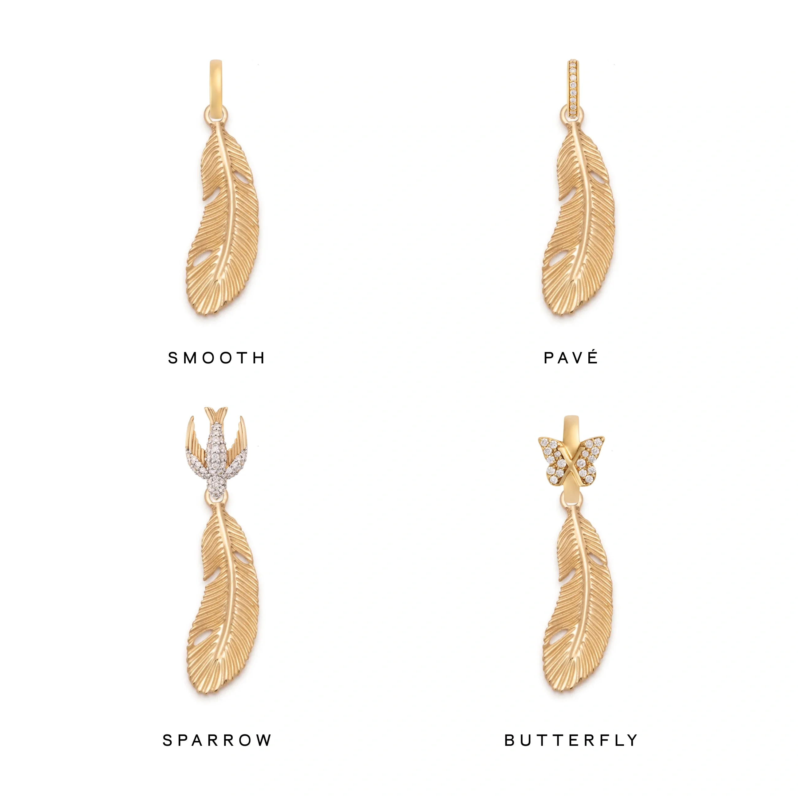 Vivacity | Feather Small Pendant | Yellow Gold - Image 3