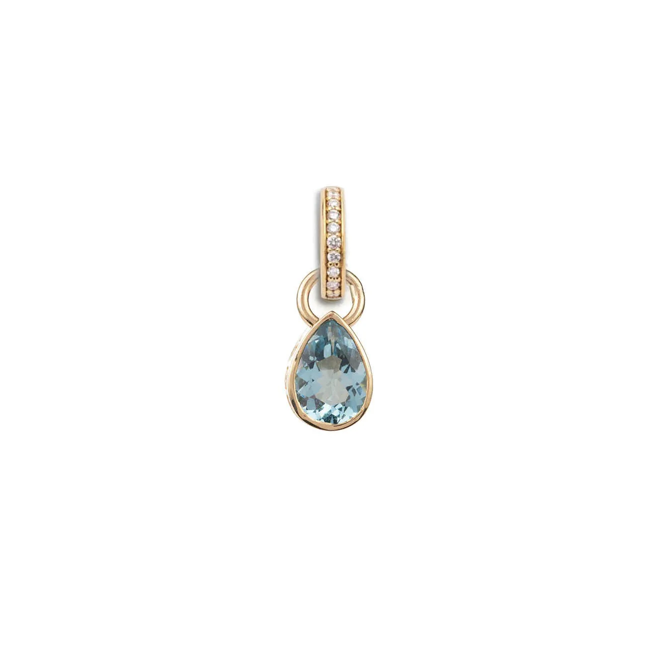 True Love | Forever & Always a Pair Pear Pendant | Aquamarine, Yellow Gold - Image 2