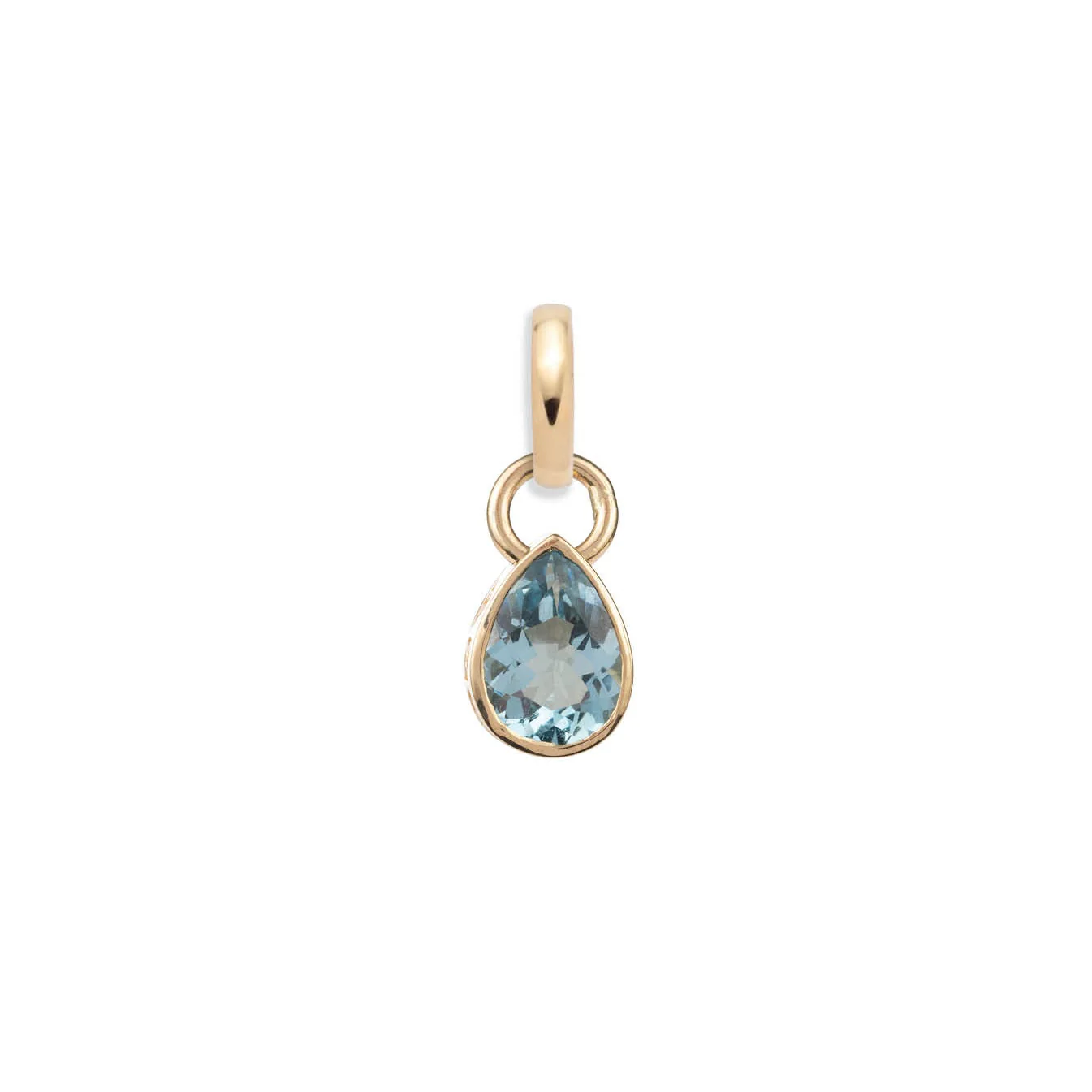 True Love | Forever & Always a Pair Pear Pendant | Aquamarine, Yellow Gold - Image 3