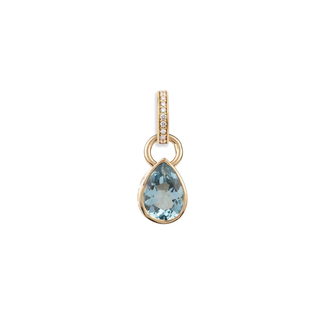 True Love | Forever & Always a Pair Pear Pendant | Aquamarine, Yellow Gold - Image 4