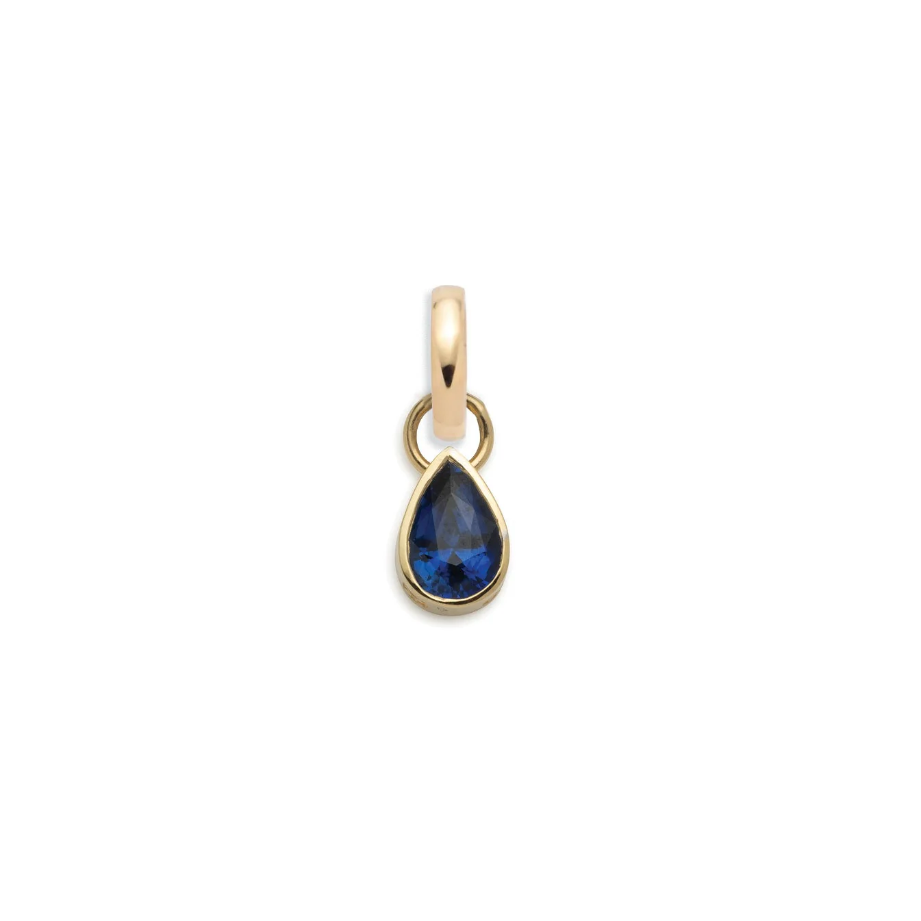 True Love | Forever & Always a Pair Pear Pendant | Blue Sapphire, Yellow Gold
