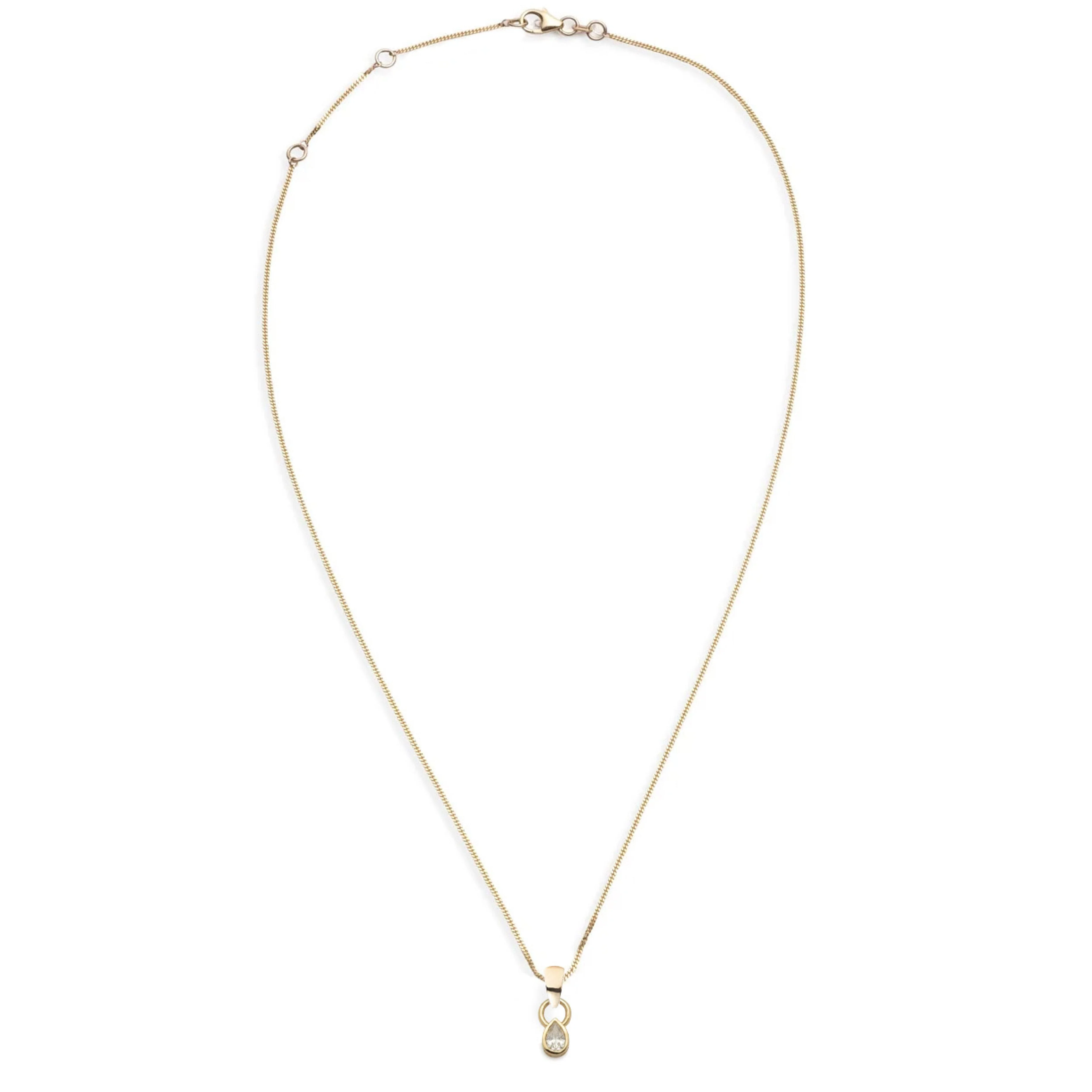 True Love | Forever & Always a Pair Fine Diamond Cut Curb Necklace | Diamond, Yellow Gold - Image 2