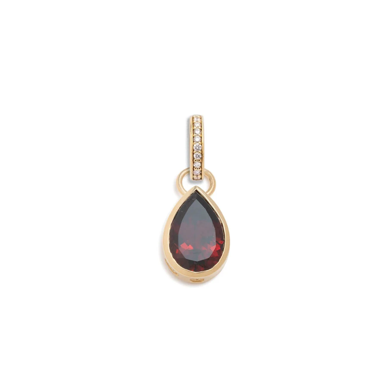 True Love | Forever & Always a Pair Pear Pendant | Garnet, Yellow Gold - Image 5