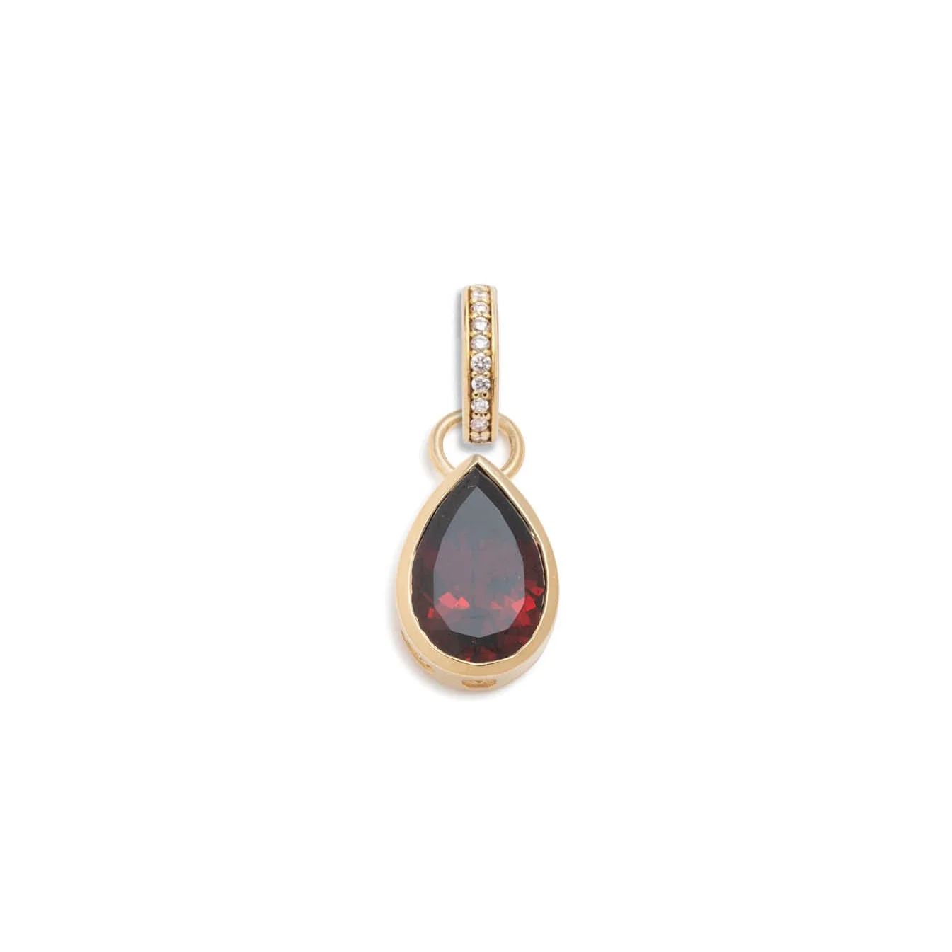True Love | Forever & Always a Pair Pear Pendant | Garnet, Yellow Gold - Image 7