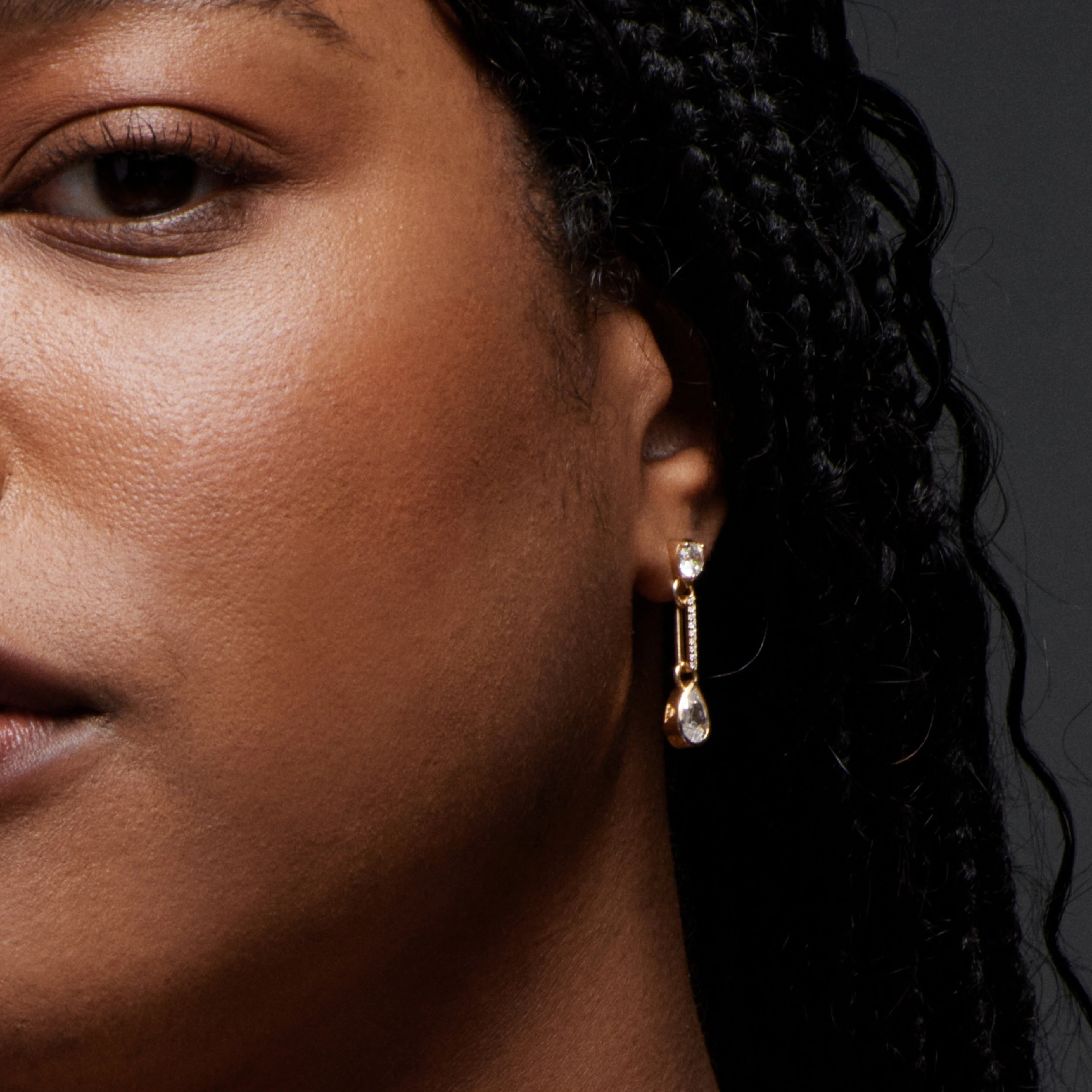 True Love | Forever & Always a Pair Linear Drop Earring | Diamonds, Yellow Gold - Image 3